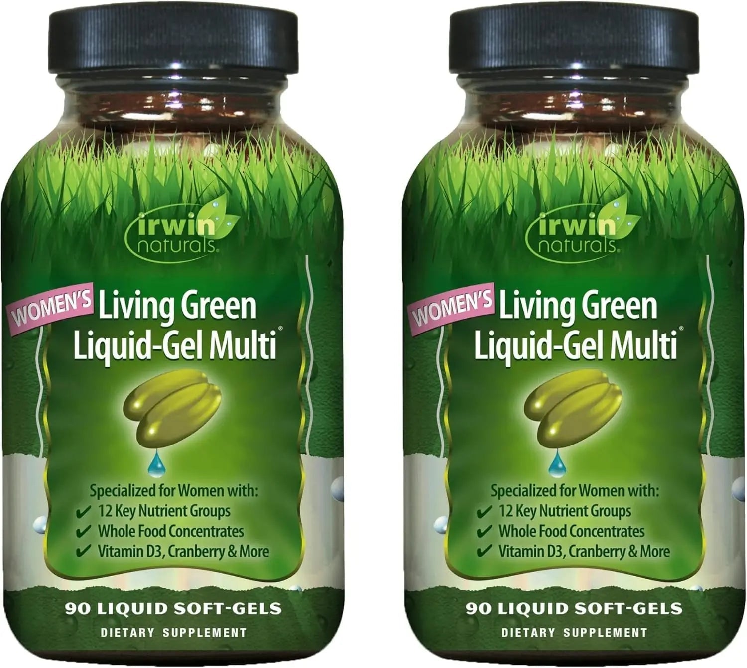 Irwin Naturals Women's Living Green Liquid-Gel Multi - 120 Liquid Softgels, Pack of 2 - Includes 70 Essential Nutrients, Vitamins & Minerals Irwin NaturalsAu supplements