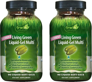 Irwin Naturals Women's Living Green Liquid-Gel Multi - 120 Liquid Softgels, Pack of 2 - Includes 70 Essential Nutrients, Vitamins & Minerals Irwin NaturalsAu supplements