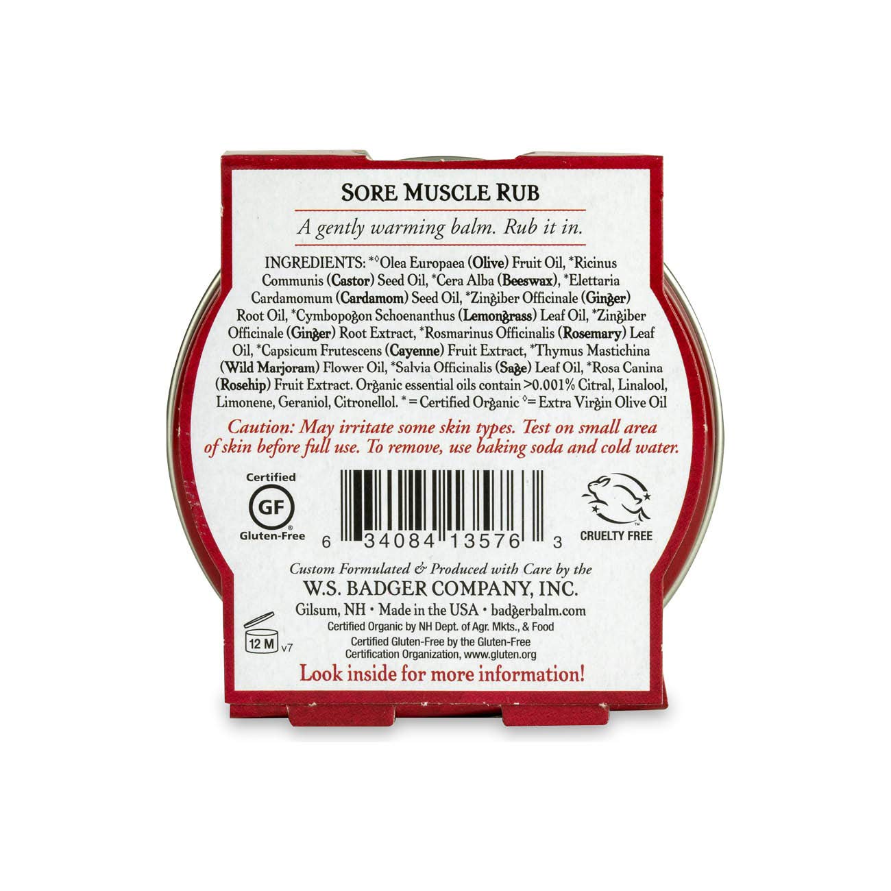 Badger Sore Muscle Rub Tin, Cayenne & Ginger, 2 oz (1 Pack) BadgerAu supplements