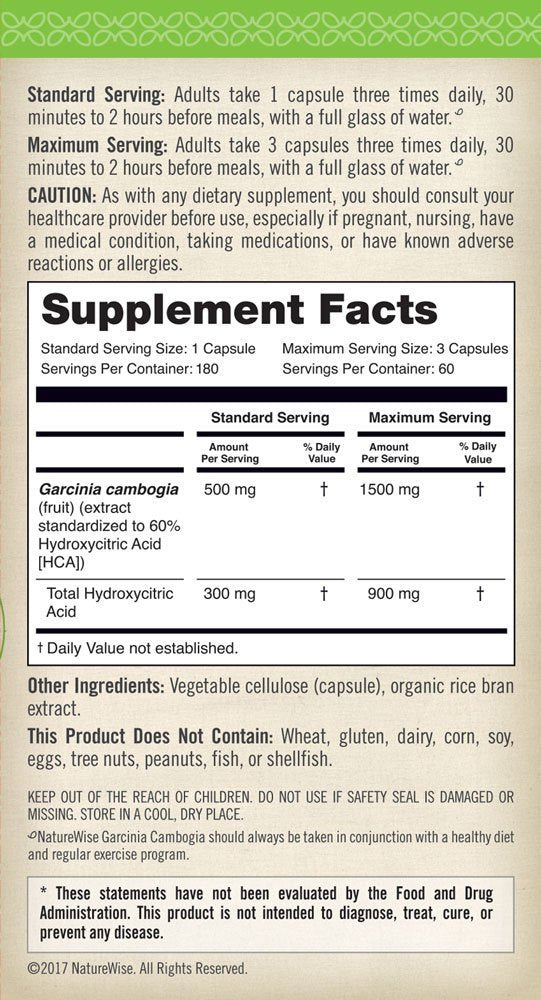 Naturewise Garcinia Cambogia (2 Month Supply) Pure Garcinia Cambogia NatureWiseAu supplements