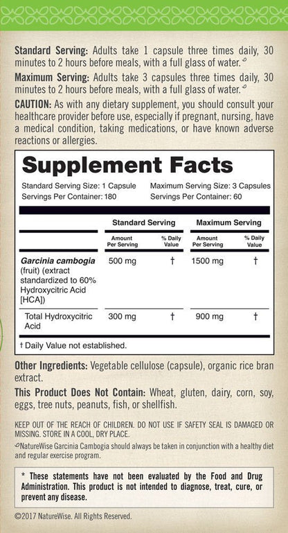 Naturewise Garcinia Cambogia (2 Month Supply) Pure Garcinia Cambogia NatureWiseUS supplements
