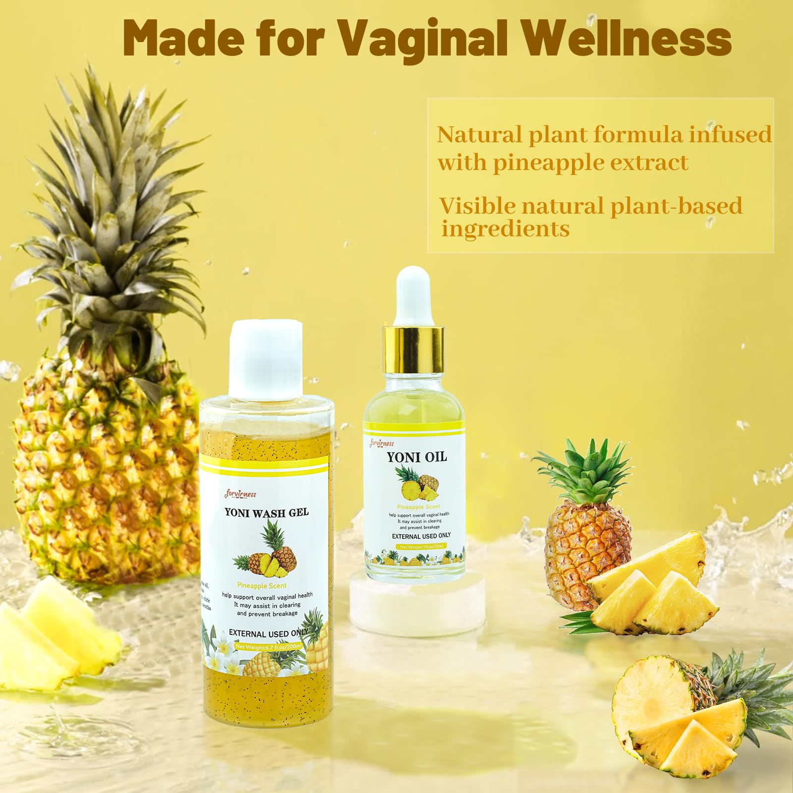 forvirness Natural Yoni Wash Yoni Oil Set, Cleanse - Remove Odor - ph Balance Feminine Wash forvirnessAu supplements