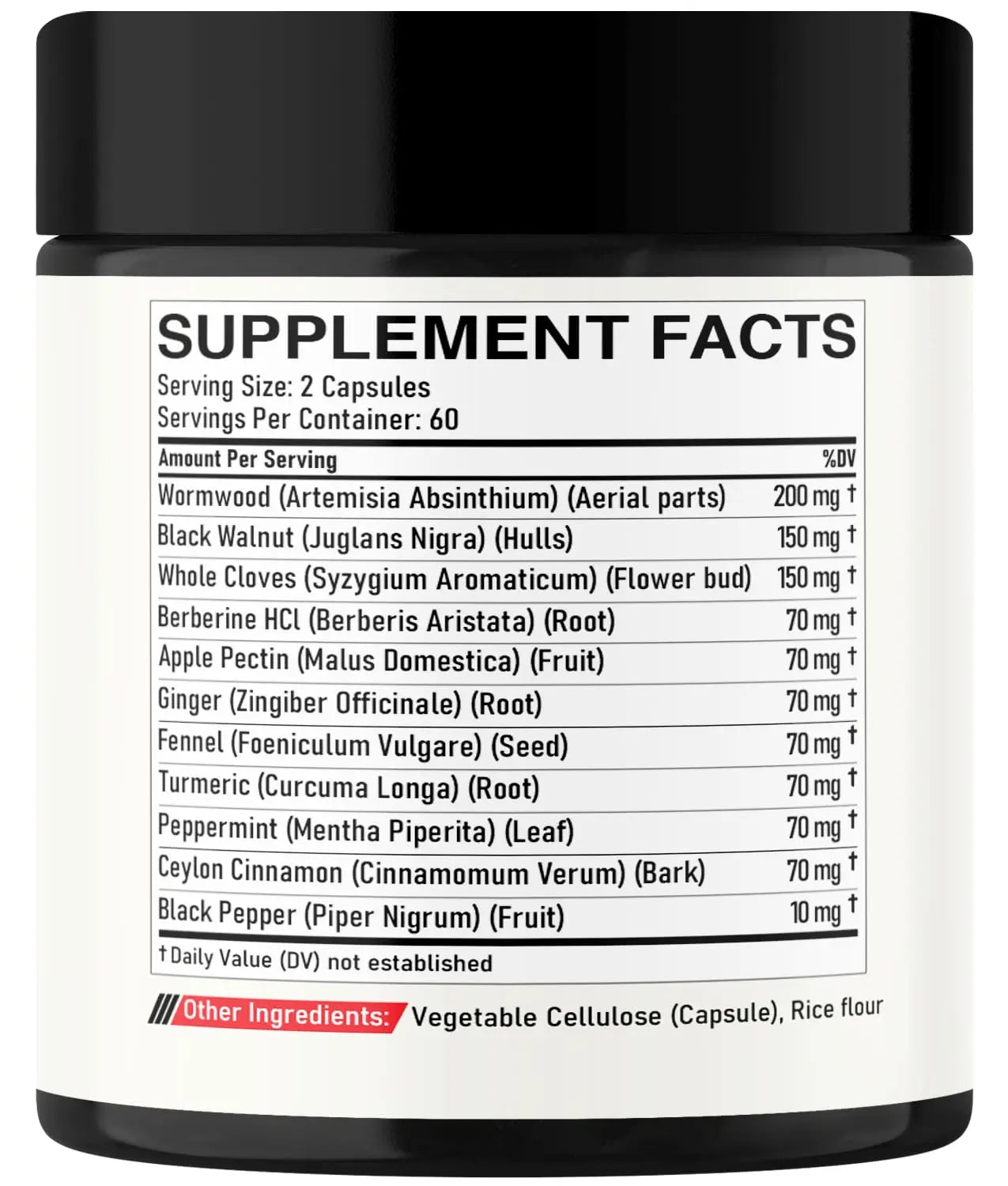 DEDICAD Wormwood Supplement - 120 Capsules Extracted from Black Walnut, Cloves, Turmeric, Apple, Berberine HCl & More - 11 Ingredients Combined for Immune System - 2-Month Supply DEDICADnz supplements