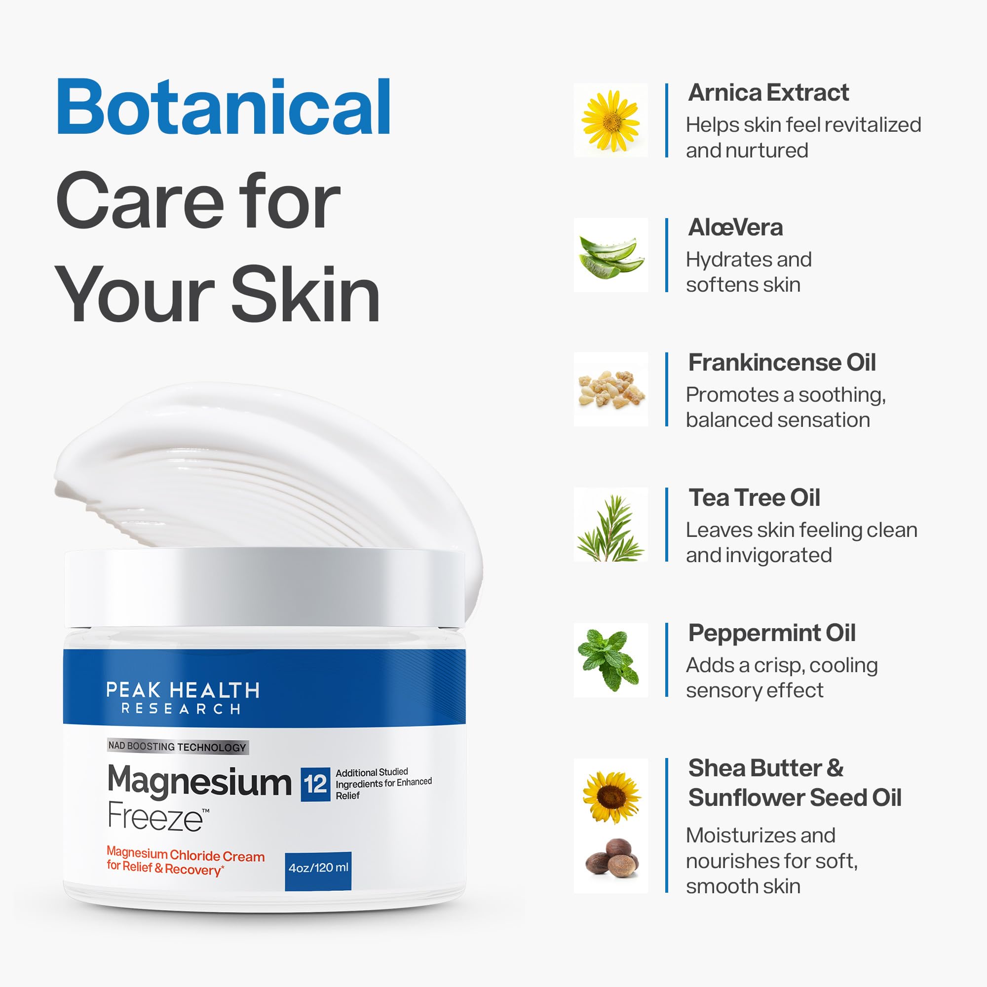 Magnesium Freeze - Topical Magnesium Cream with Niacinamide for Joints, Low Back, Sciatic Nerve, Knee, Hip, & Foot - Fast Acting Cooling Formula - Lightweight, Non-Greasy - 4oz OsteoShieldAu supplements