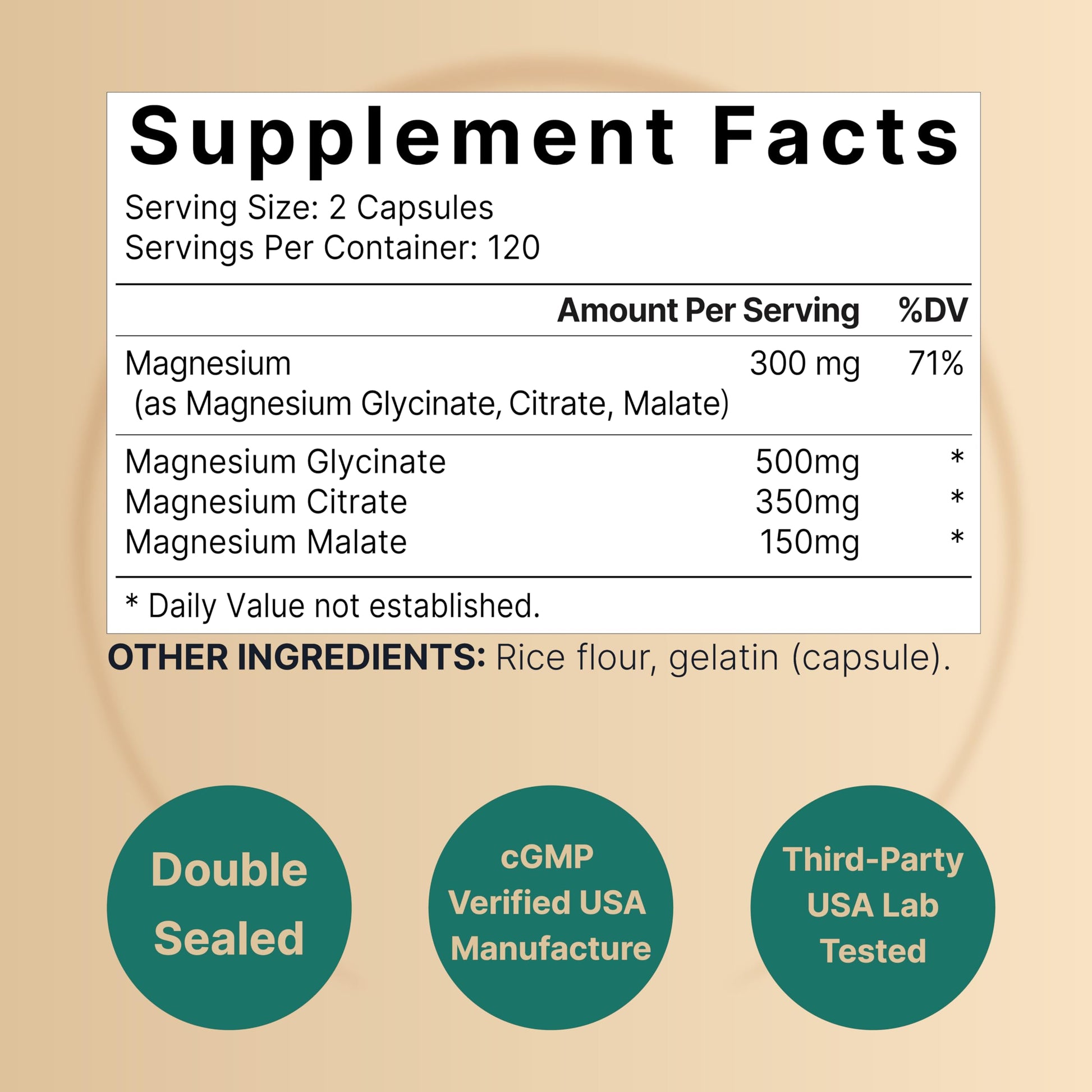 Triple Complex Magnesium Supplement, 240 Capsules | Magnesium Glycinate 500mg NatureBellUS supplements