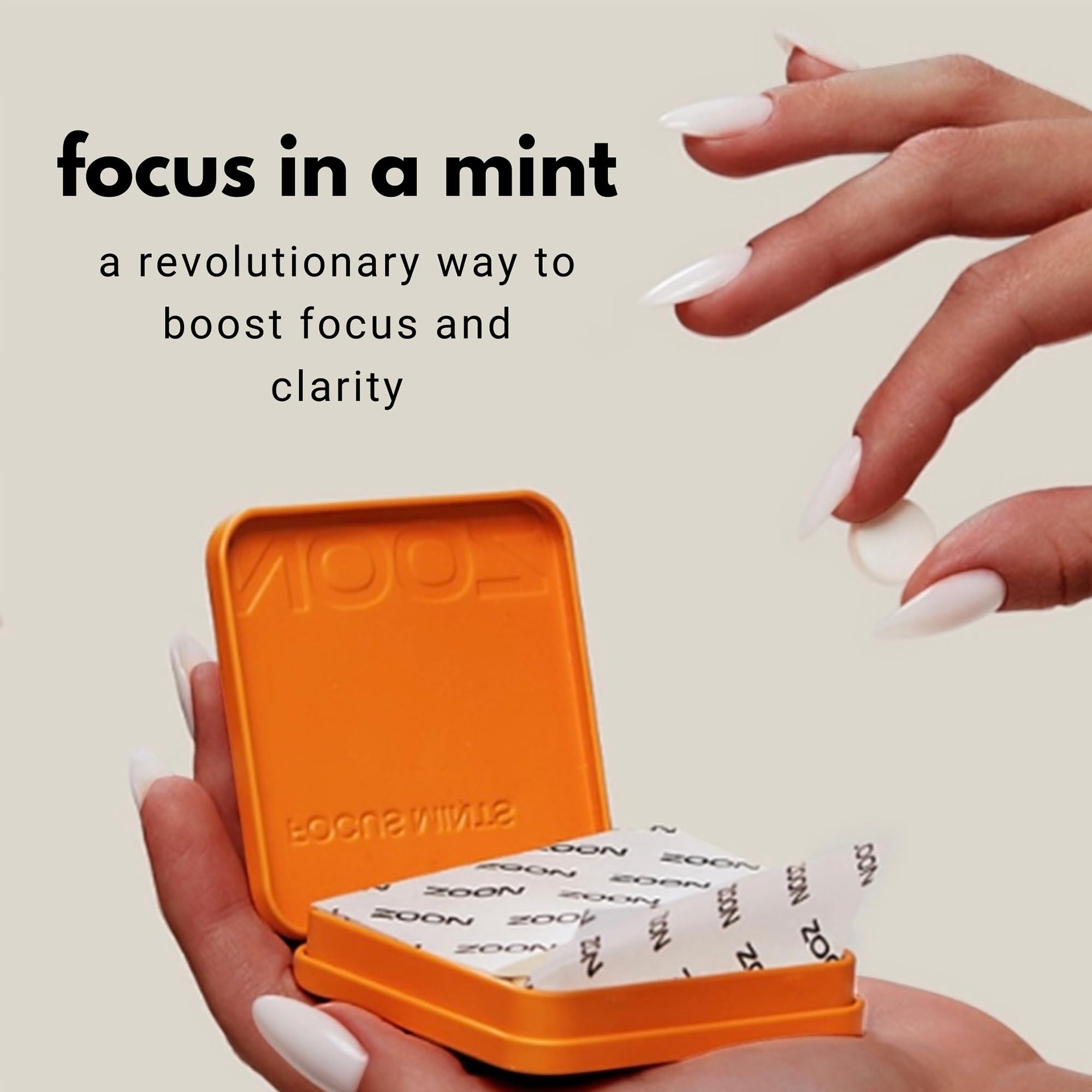 NOOZ Focus Mints Refill Bag - Caffeine-Free Brain Booster for Mental Clarity-Tangerine & Lemon Flavor | Sugar-Free, Travel-Friendly Supplement with Vitamin C, B6, B12 - Non-GMO, Clean Label, 150 Mints NOOZAu supplements