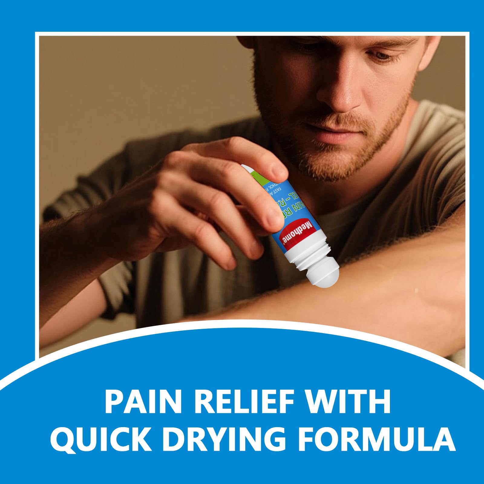 Medhome Pain Relief Roll On, Travel Size Pain Reliever, for Knee, Neck, Hip, Joint, Shoulder, Arthritis Pain Reliever, Fast Acting & Long Lasting Formula, Roll On Menthol Gel 2.5 oz (Pack of 1) MedhomeAu supplements