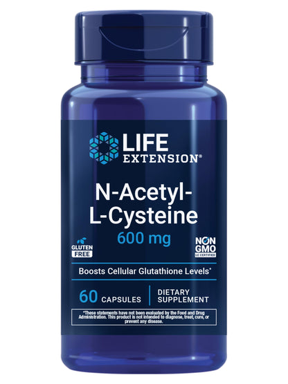 Life Extension N-Acetyl-L-Cysteine (NAC), Immune, Respiratory, Liver Health, NAC 600 mg, Potent antioxidant Support Life ExtensionUS supplements