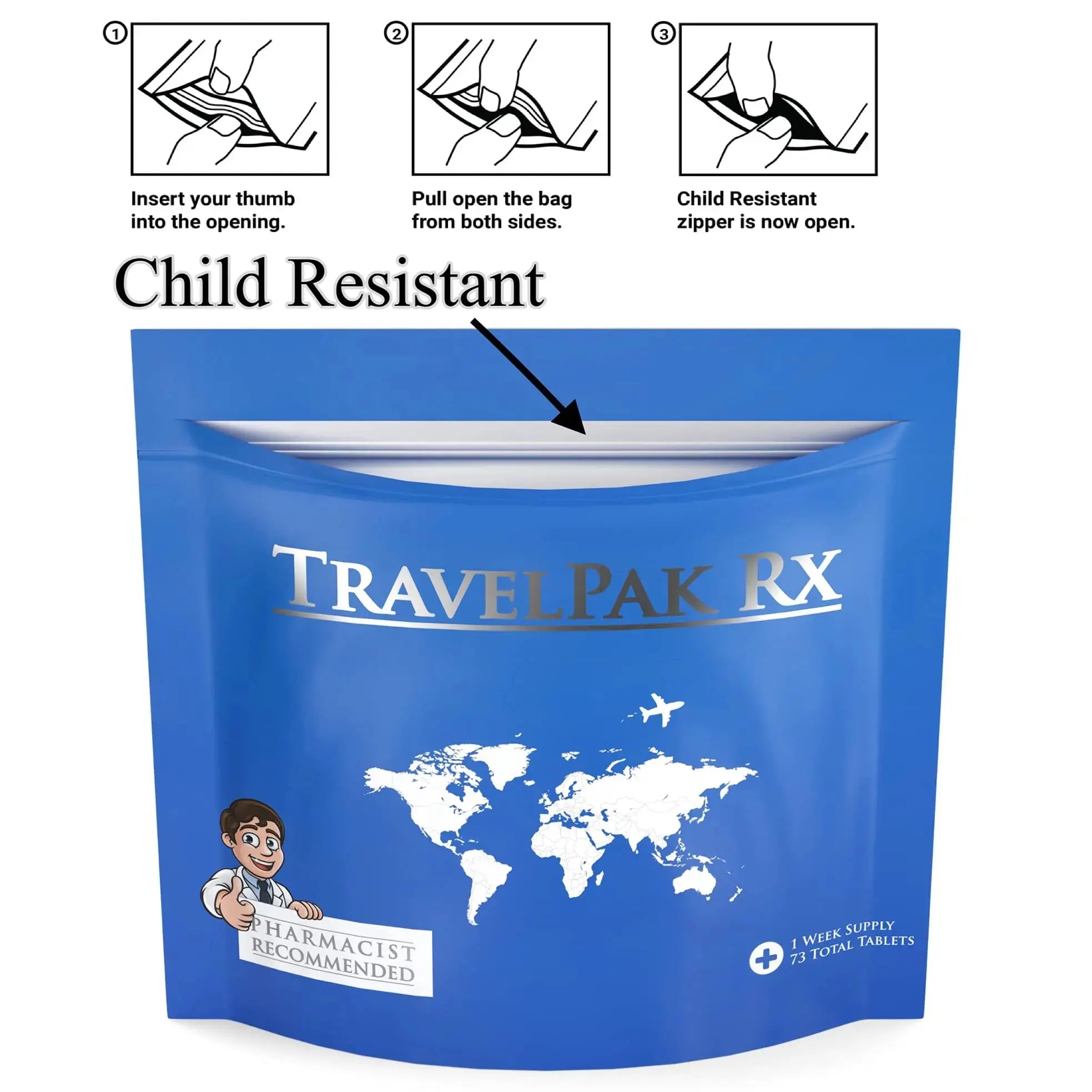 TravelPakRx Travel Essentials Medicine Kit - TSA-Approved Over-The-Counter Individual Medicine Packets, for Travel, Cruises, Camping, Created by Pharmacist TravelPakRxAu supplements