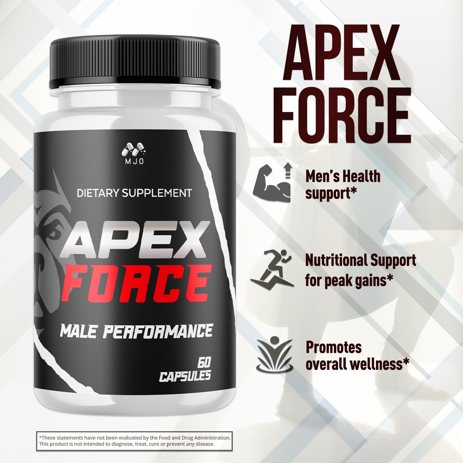 Apex Force Capsules, Official ApexForce Supplement Pills with All Natural Ingredients, Apex Force Maximum Strength Support with Premium Vitamins for Advanced Health & Overall Wellness (60 Capsules) MJOAu supplements