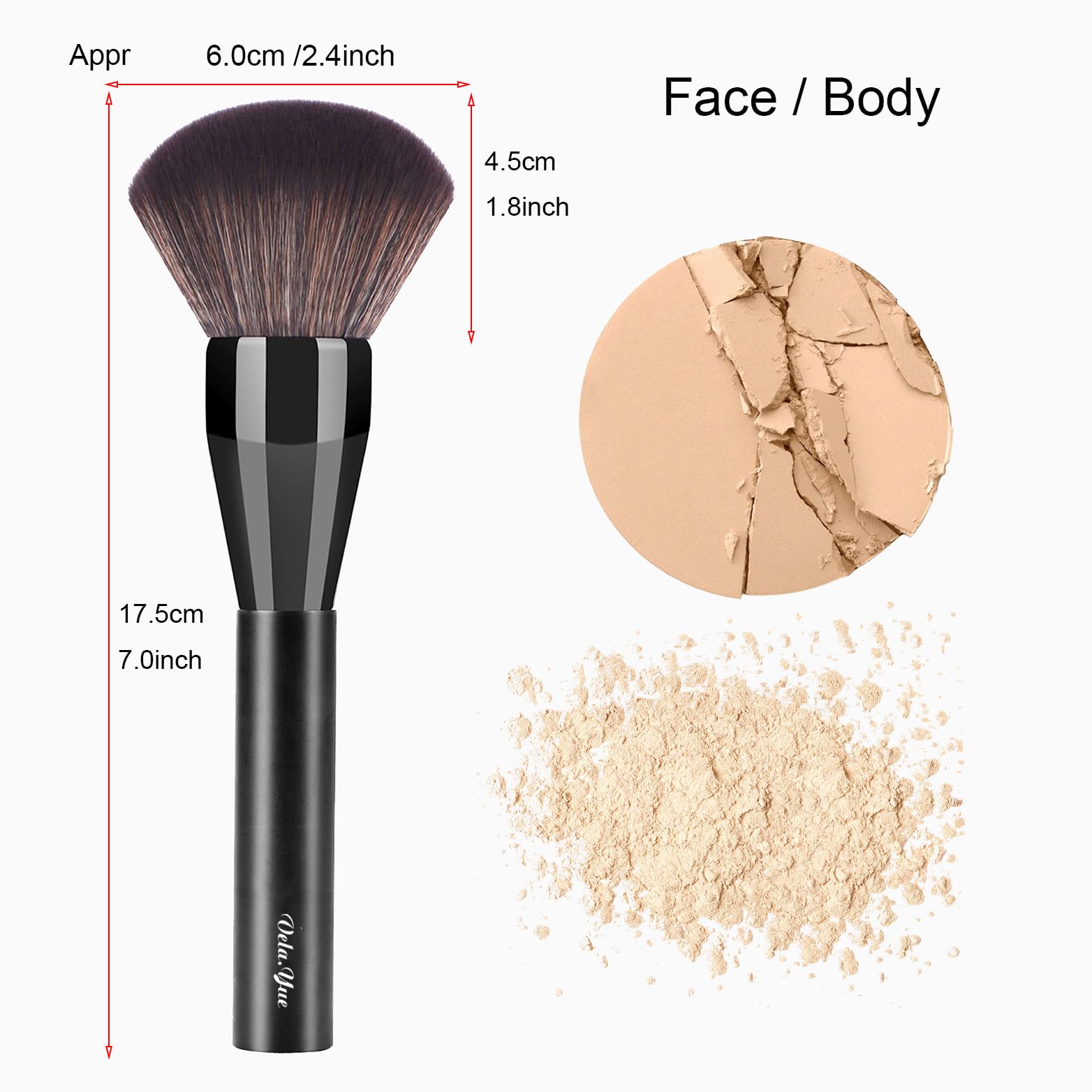 Vela.Yue Large Powder Brush Soft Face Loose Mineral Foundation Blusher Bronzer Makeup Brush Vela.YueAu supplements
