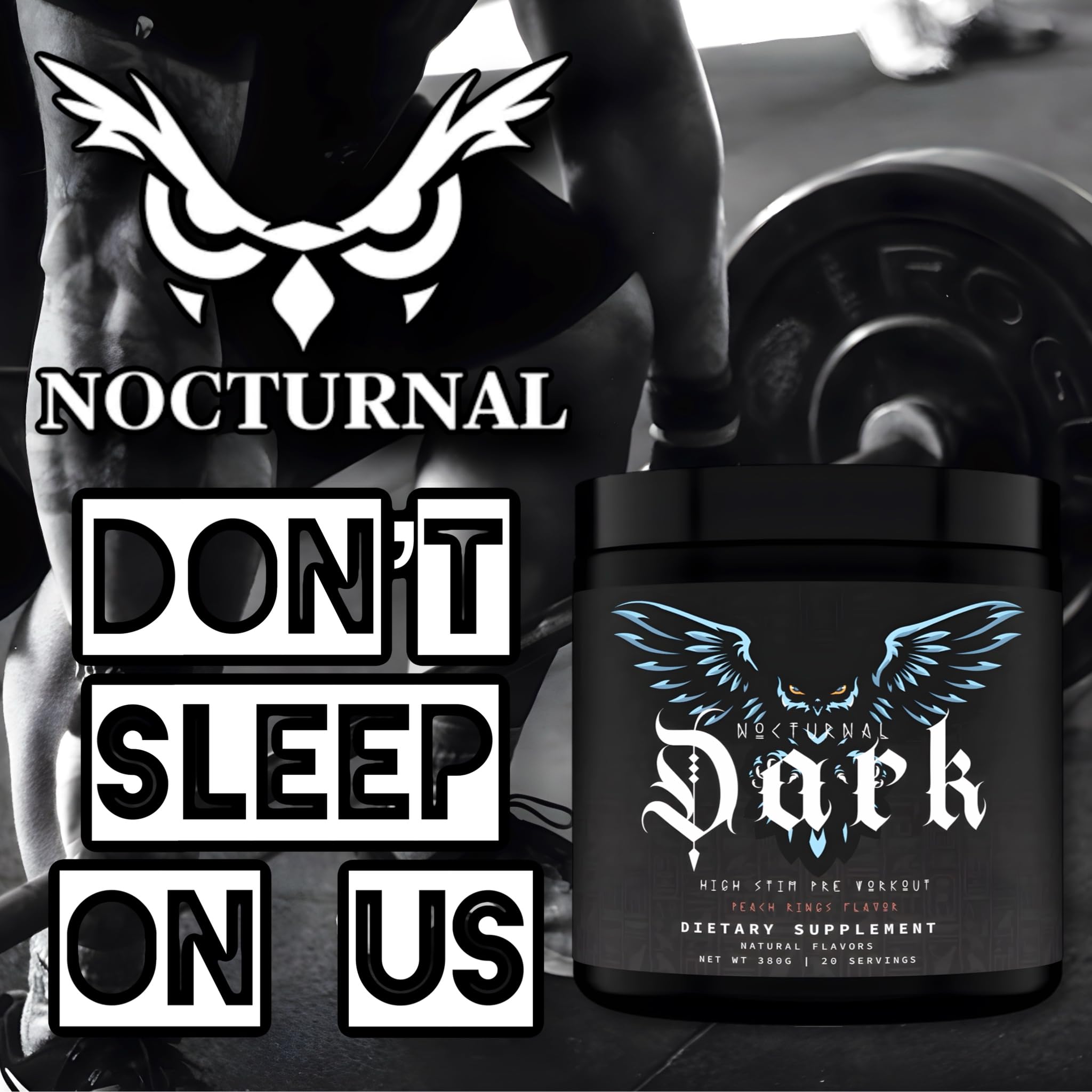 Nocturnal Labz Dark High Stim Pre Workout Powder | Potent Pre-workout Formula for Men NocturnalAu supplements