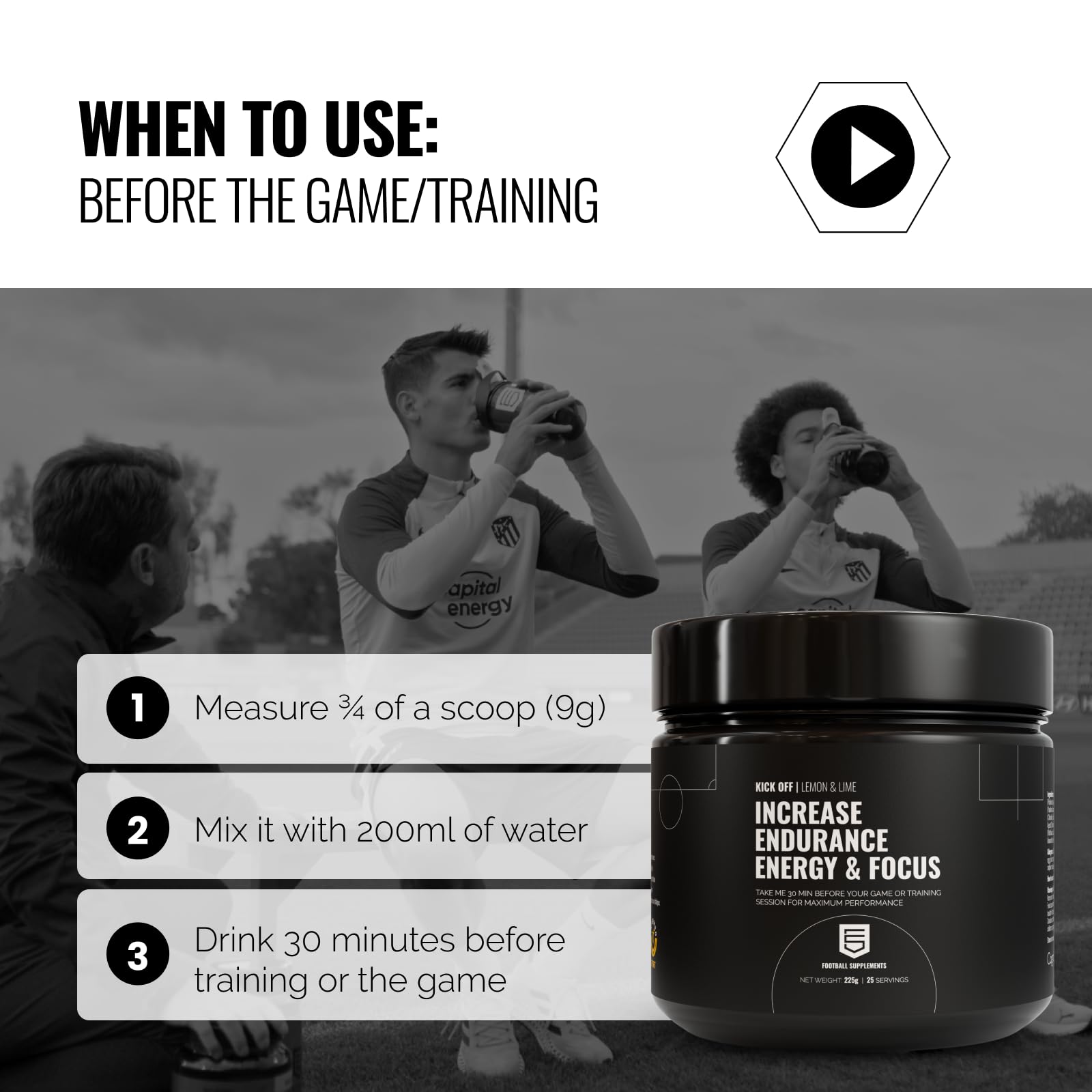 Kick Off | Pre-Training/Pre-Game Supplement for Footballers by Football Supplements GenericAu supplements