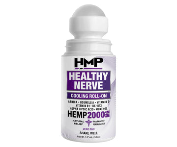 HMP Nerve Roll-On for Feet, Hands, Legs, Toes, Back 2000MG Hemp with Menthol & Arnica, Soothing Cooling Formula, Made in USA, 50ml (1 Pack) HMP BRANDSAu supplements