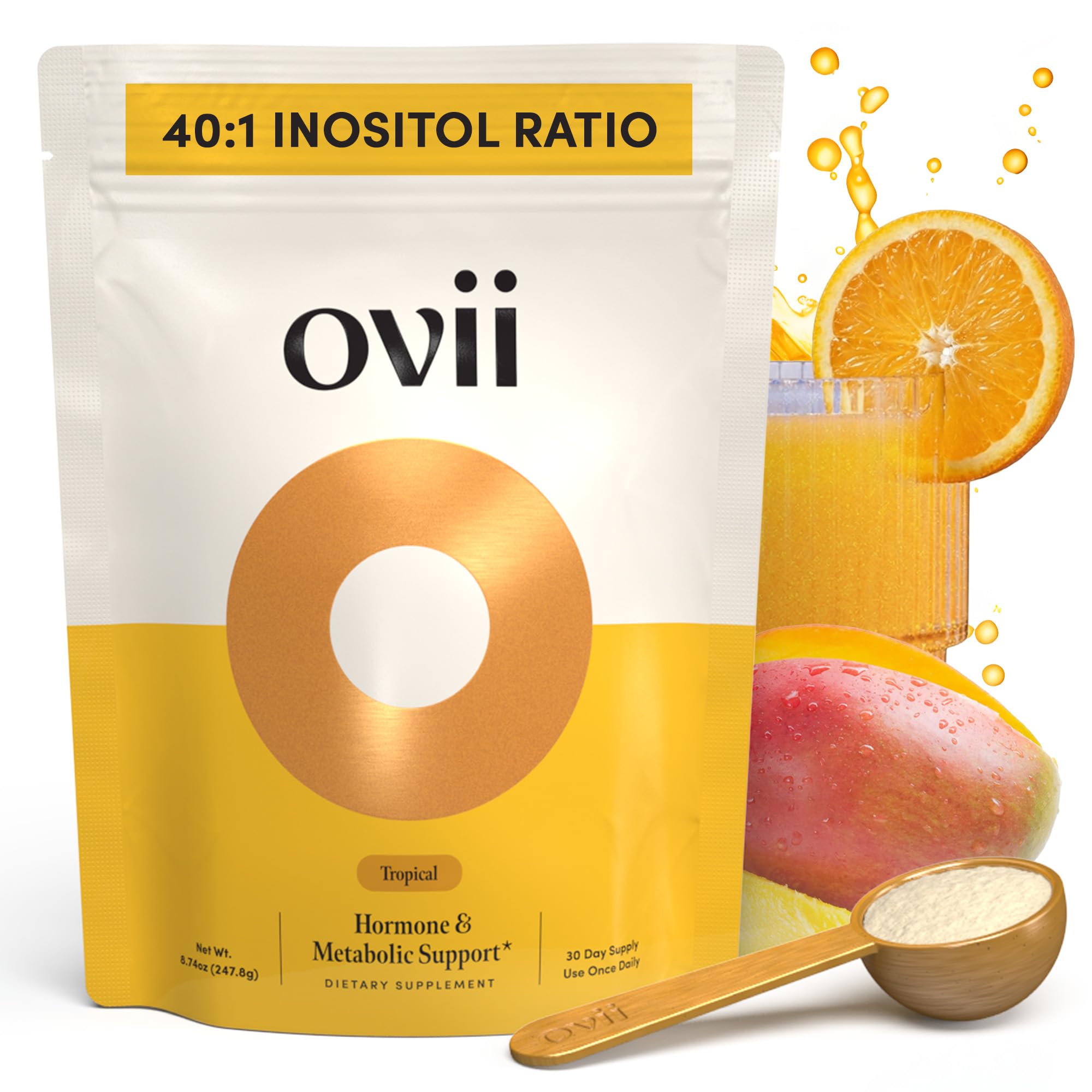 Ovii Metabolic Support for Women – Reducose® White Mulberry with Myo-Inositol & D-Chiro Inositol 40:1 Blend – Hormone Balance, Glucose Support & Appetite Control Supplement – 30 Servings, Tropical OviiAu supplements