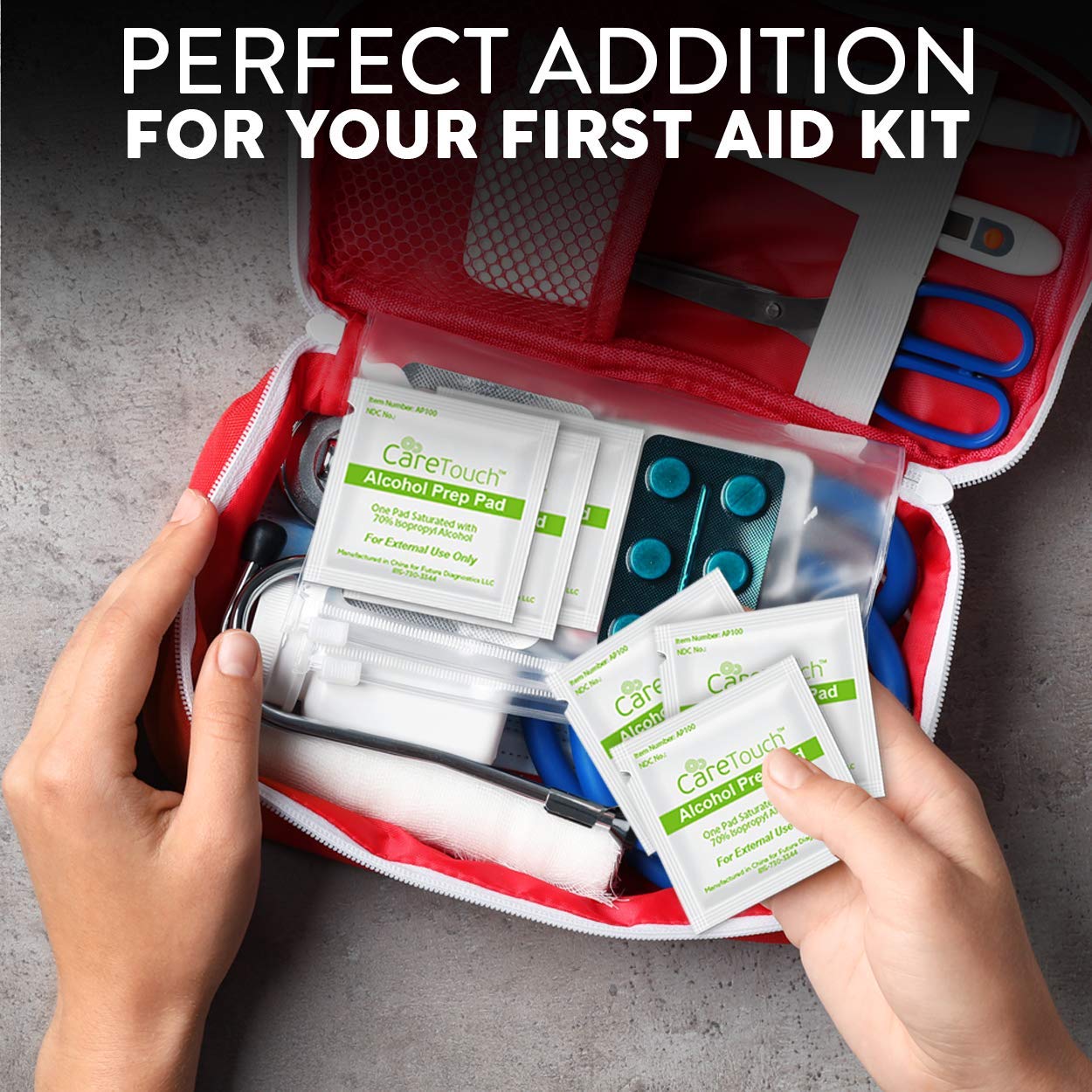 Care Touch Alcohol Wipes - Individually Wrapped Alcohol Prep Pads with 70% Isopropyl Care TouchUS supplements