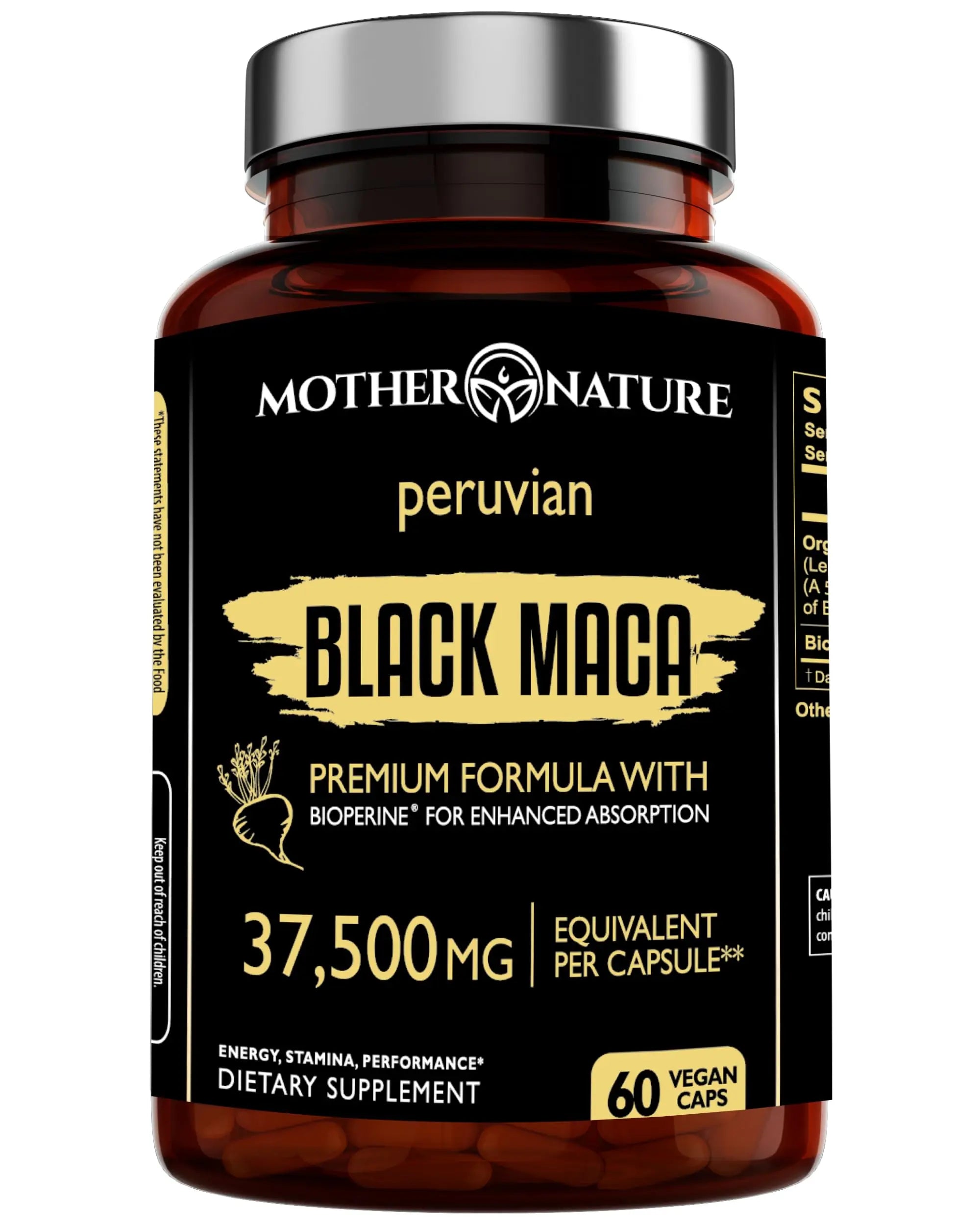 Powerful Maca Blend for Men – Black, Red & Yellow Maca Capsules | Supports Energy, Stamina & Endurance | Promotes Hormonal Balance & Vitality Mother Nature Organics Superfoods for Organic Livingnz supplements