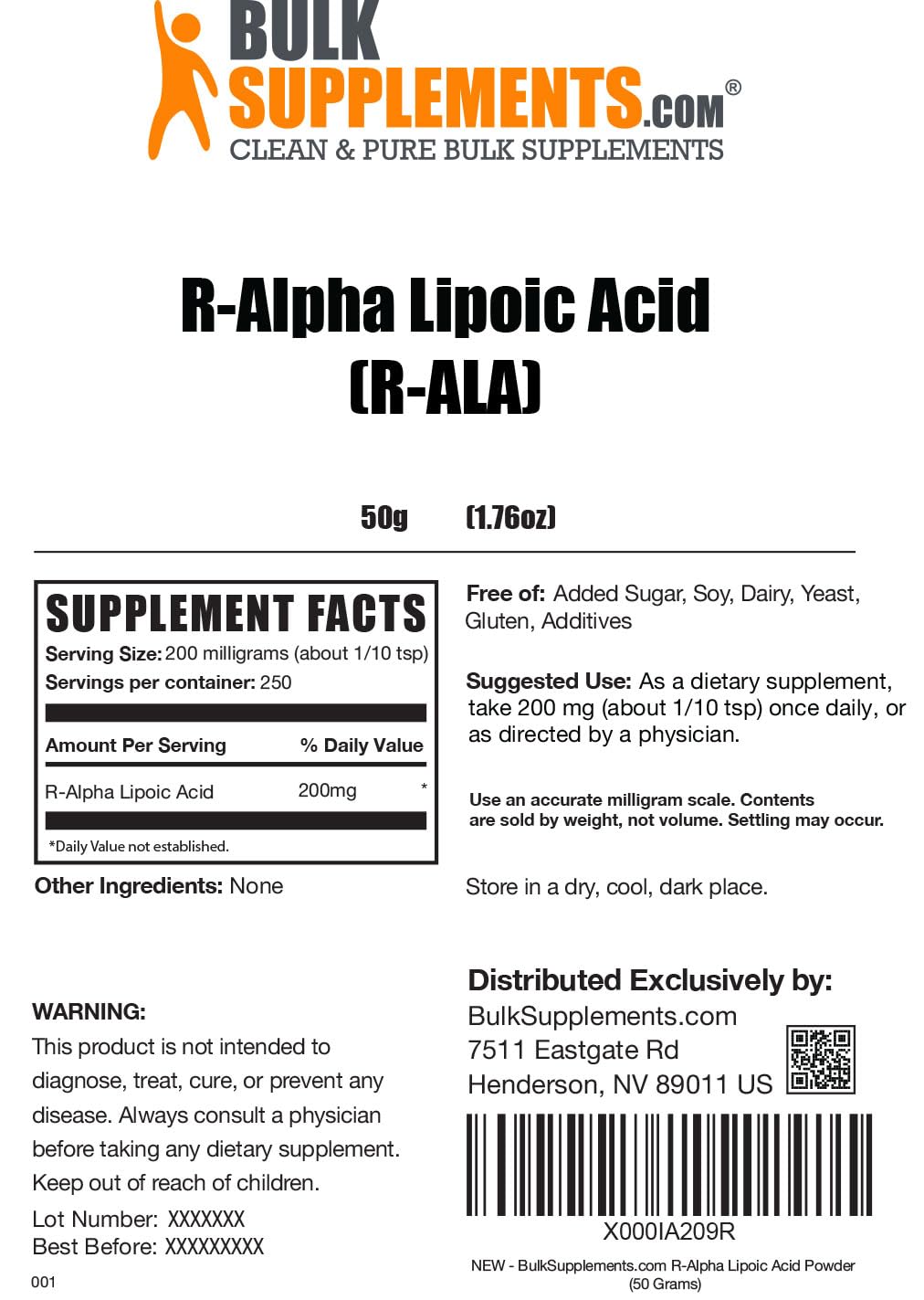 BULKSUPPLEMENTS.COM R-Alpha Lipoic Acid Powder - ALA Supplement, R Alpha Lipoic BULKSUPPLEMENTS.COMUS supplements