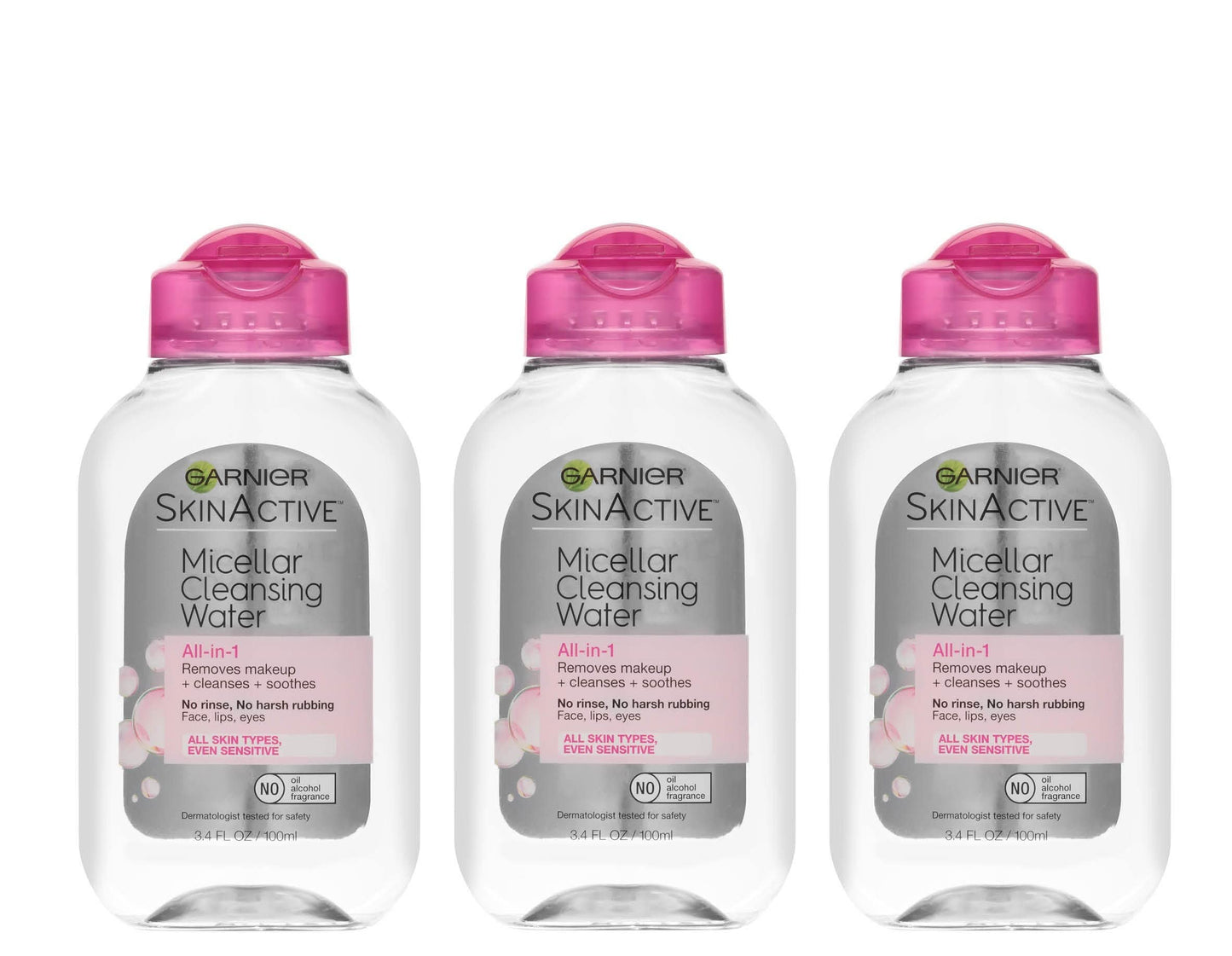 Garnier SkinActive Micellar Cleansing Water, For All Skin Types, 3.4 fl; oz., 3 Count GarnierUS supplements