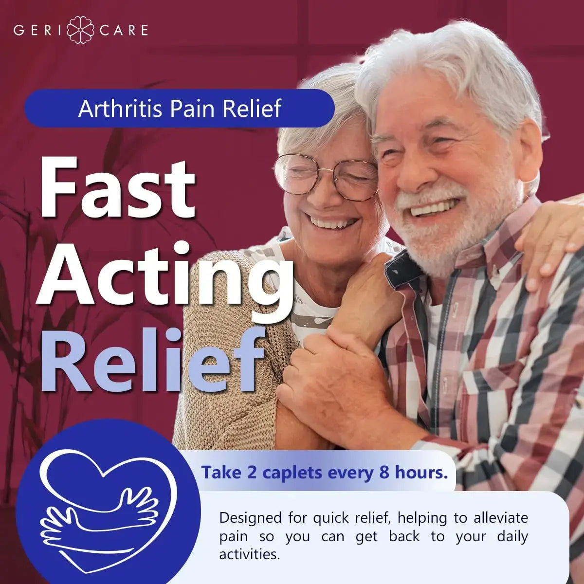 GeriCare Acetaminophen Extended-Release Arthritis 650mg Caplets, Pain Reliever, Arthritis Symptoms, Fever Reduction, 100 Count (Pack of 1) GeriCareAu supplements