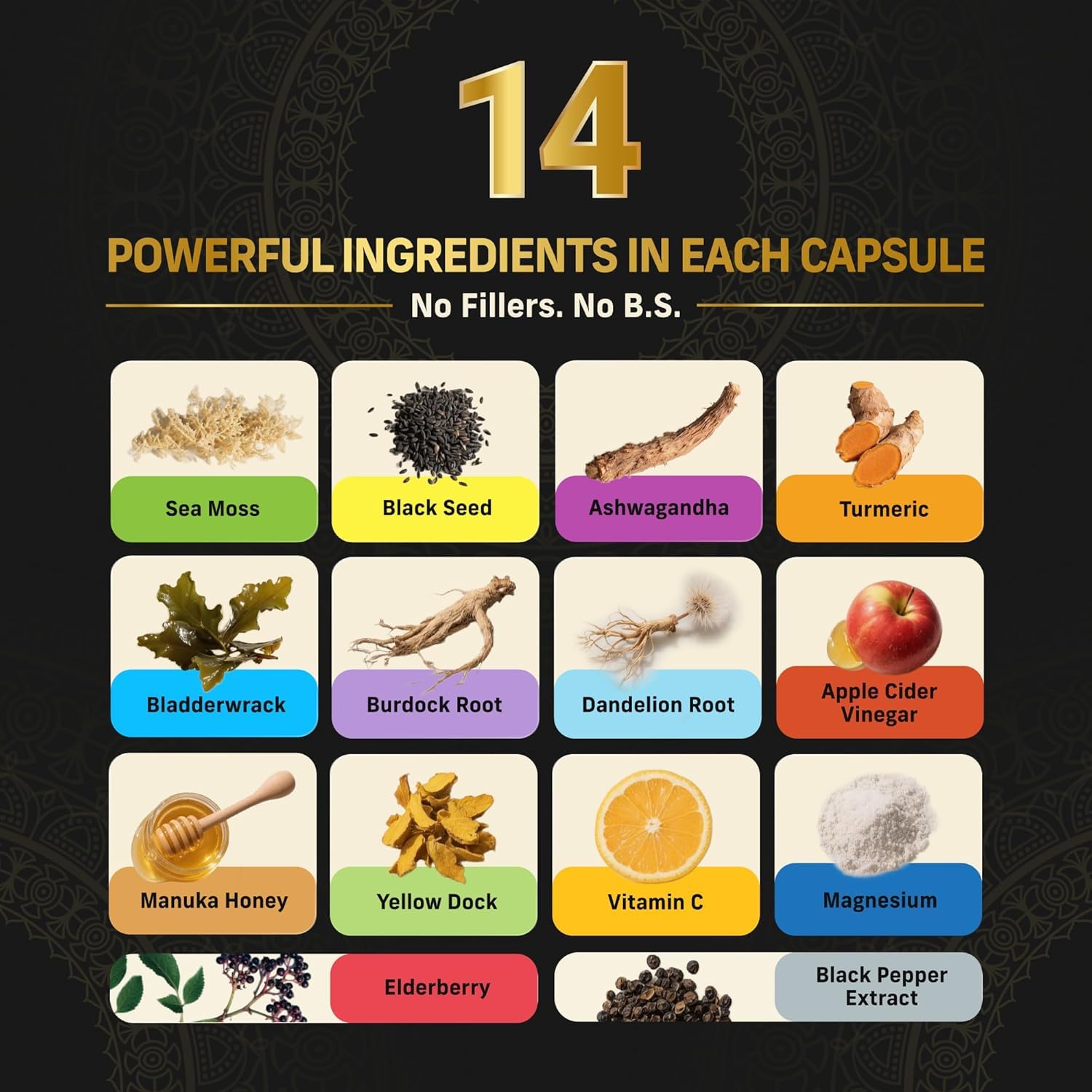 Alpha Tribe Multivitamin for Men with Sea Moss, Black Seed Oil, Ashwagandha, Turmeric, Bladderwrack, Burdock, Vitamin C, Elderberry, Manuka | Daily Vitamins & Minerals Supplement Capsules - 240 Count Alpha TribeAu supplements