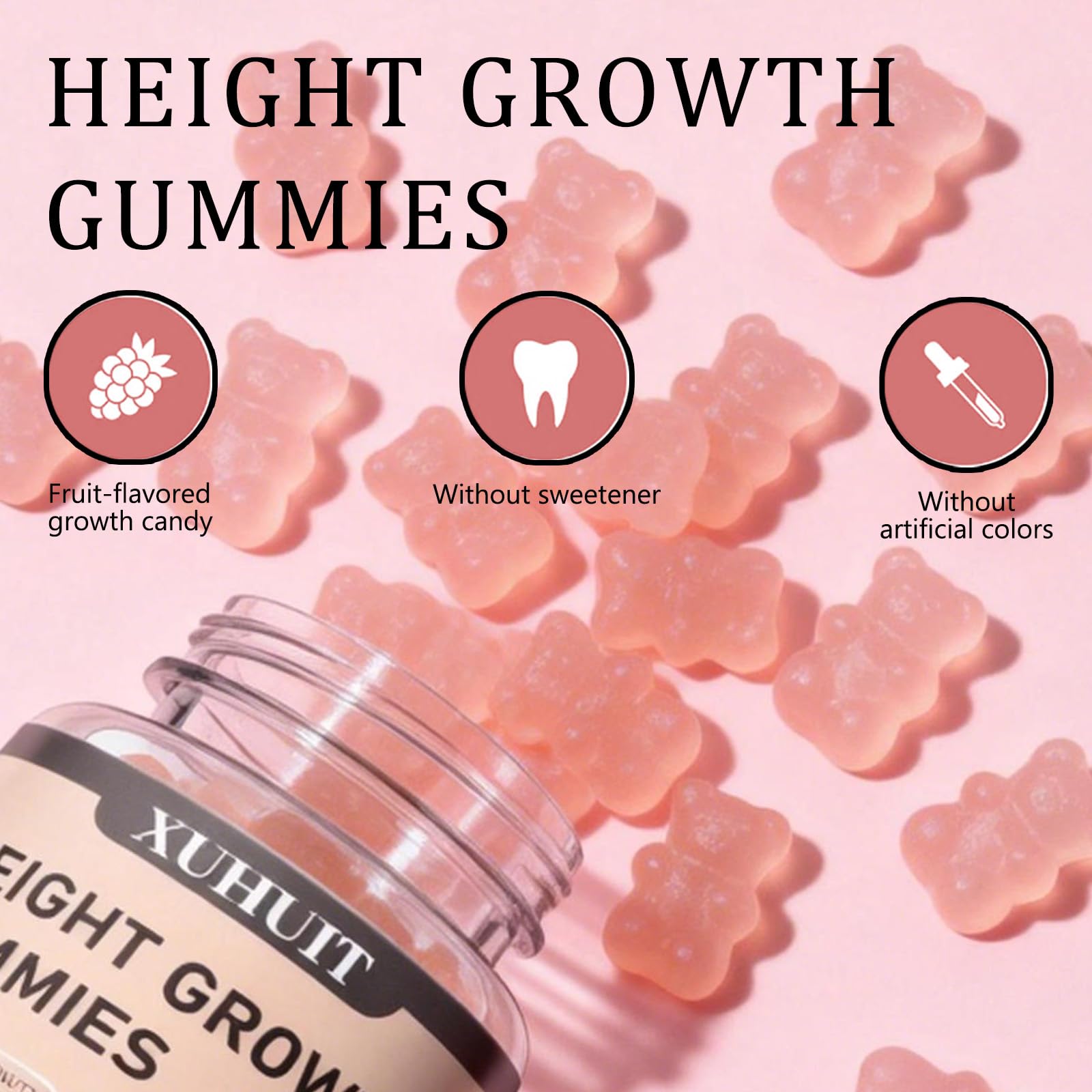 ZYGCDZ Growth Gummies for Kids & Teens - Natural Height Support with Vitamin D3, K2, Calcium & Ashwagandha - Bone Strength Supplement for Picky Eaters Ages 5+ (Watermelon Flavor) (1) ZYGCDZAu supplements