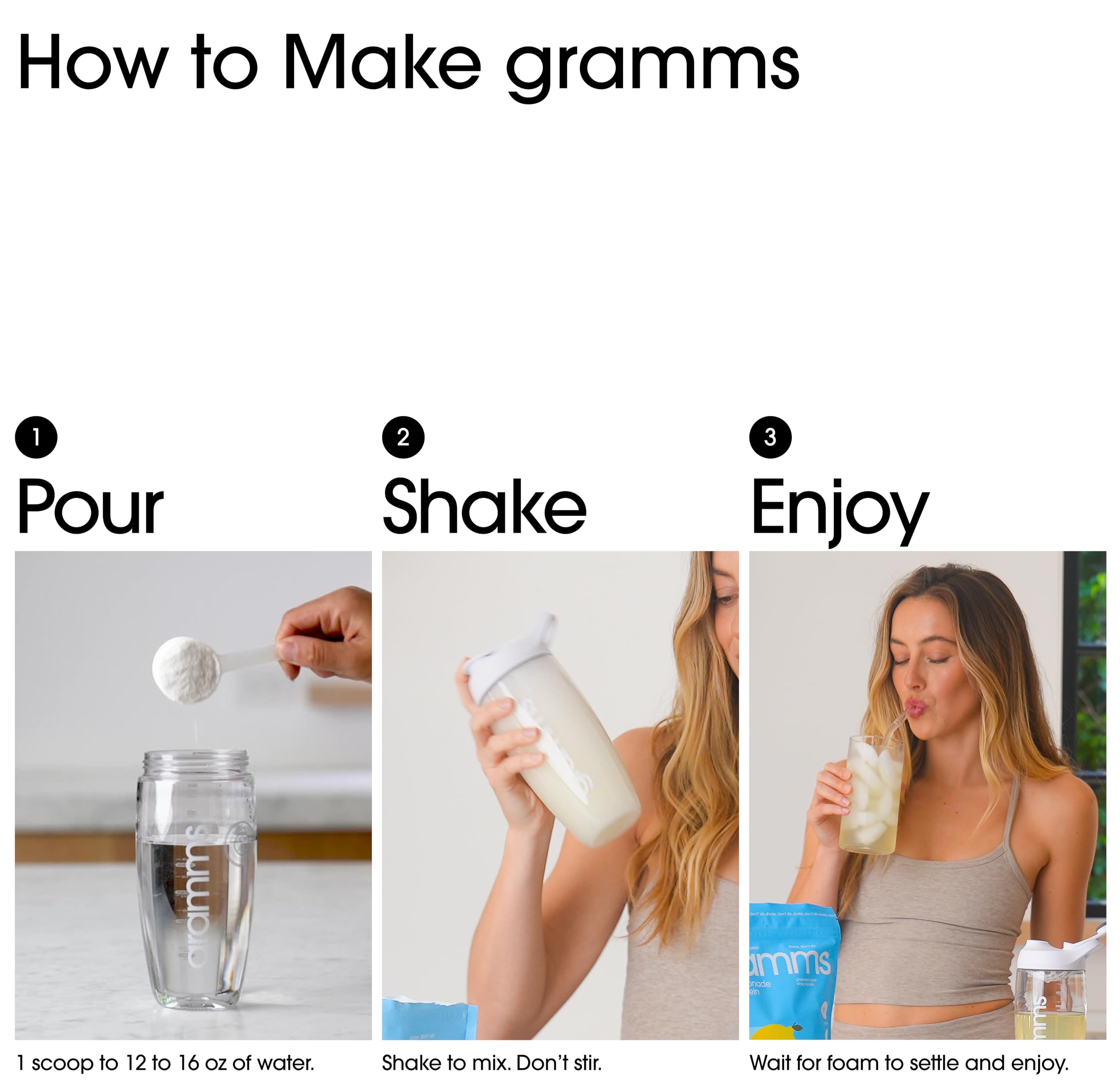 GRAMMS Clear Protein Powder Packets 20G Protein for Women & Men | Lactose Free, Grass-Fed Whey Isolate, Gluten Free, Zero Sugar, Gut Friendly, Non-Bloating