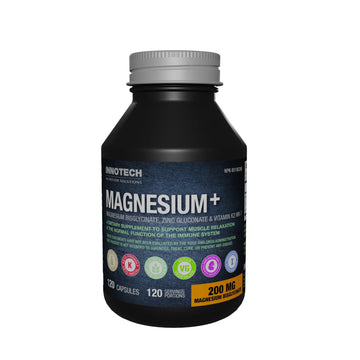 Innotech Nutrition Magnesium Plus Muscle Bone & Sleep Support Magnesium Bisglycinate Zinc & Vitamin K2 120 Vegan Capsules Innotech Nutrition SolutionsAu supplements