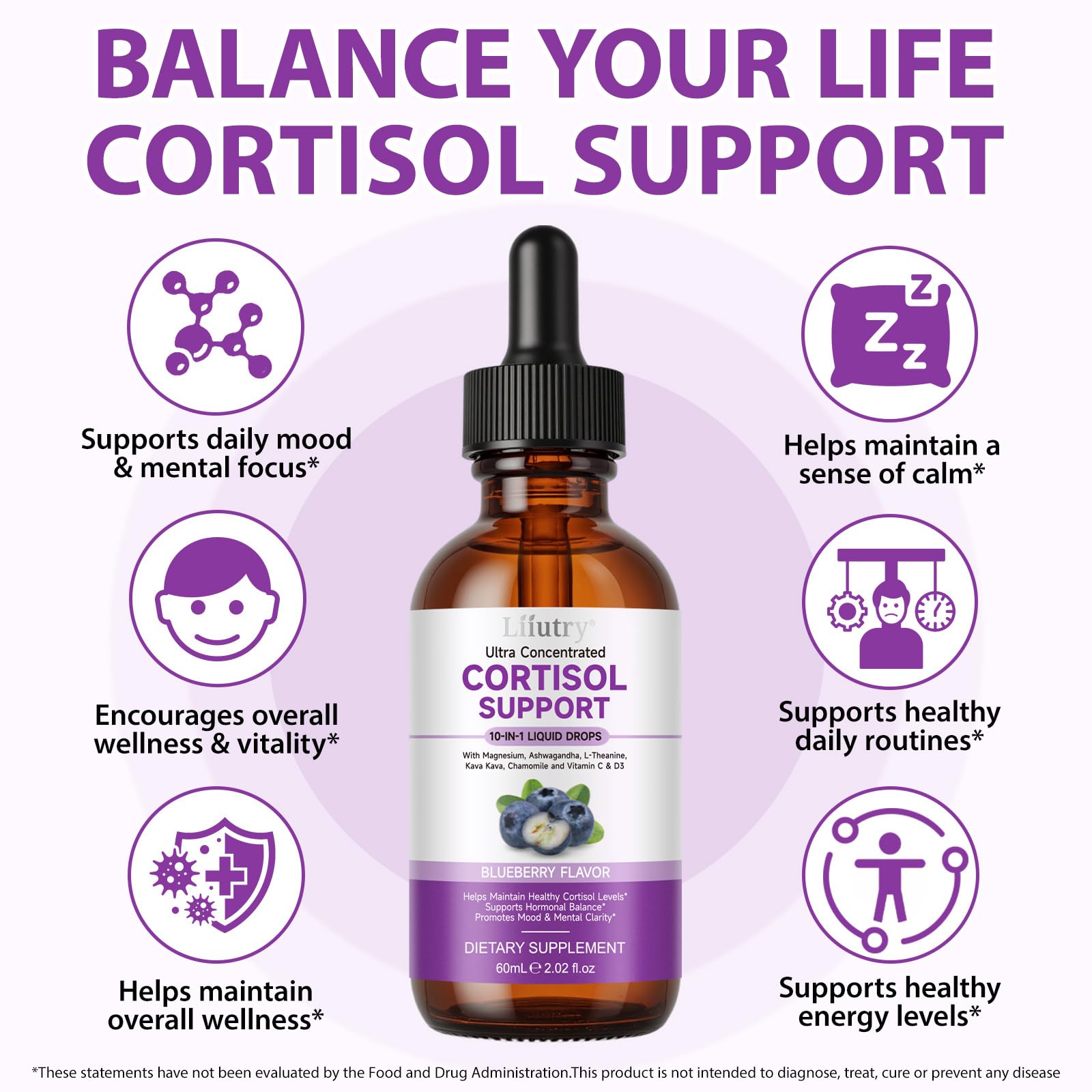 Cortisol Supplement Liquid Drops, Cortisol Supplements for Women & Men, 10 in 1 Cortisol Detox Manager Reducer with Magnesium, Ashwagandha, L-theanine, Hormone Balanced, Sleep Support - 2.02 fl.oz XCTTDXEHAu supplements