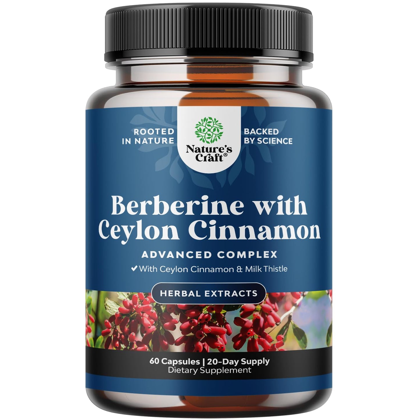 Balancing Berberine Plus 1200mg Per Serving Complex - Antioxidant Berberine with Ceylon Natures CraftUS supplements