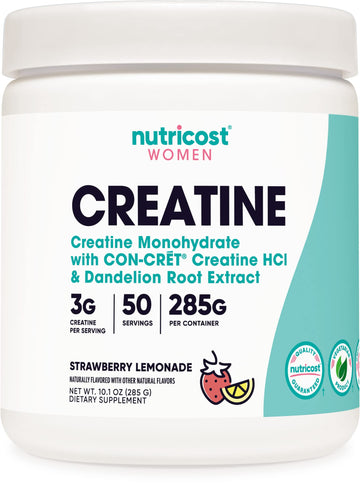 Nutricost Creatine Monohydrate Powder for Women, Micronized, Strawberry Lemonade NutricostUS supplements