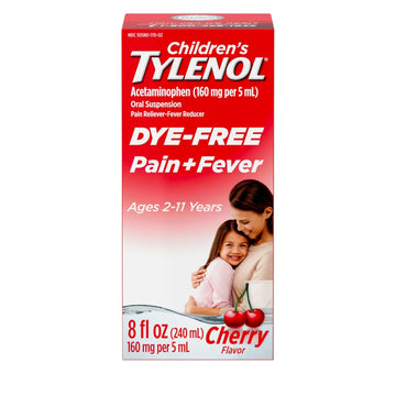 Children's Tylenol Liquid Pain Relief & Fever Medicine, Oral Suspension, Dye-Free, Acetaminophen, No Aspirin, No Ibuprofen, No High Fructose Corn Syrup; Cherry Flavor, 8 fl. oz.; Pack of 1 TylenolAu supplements