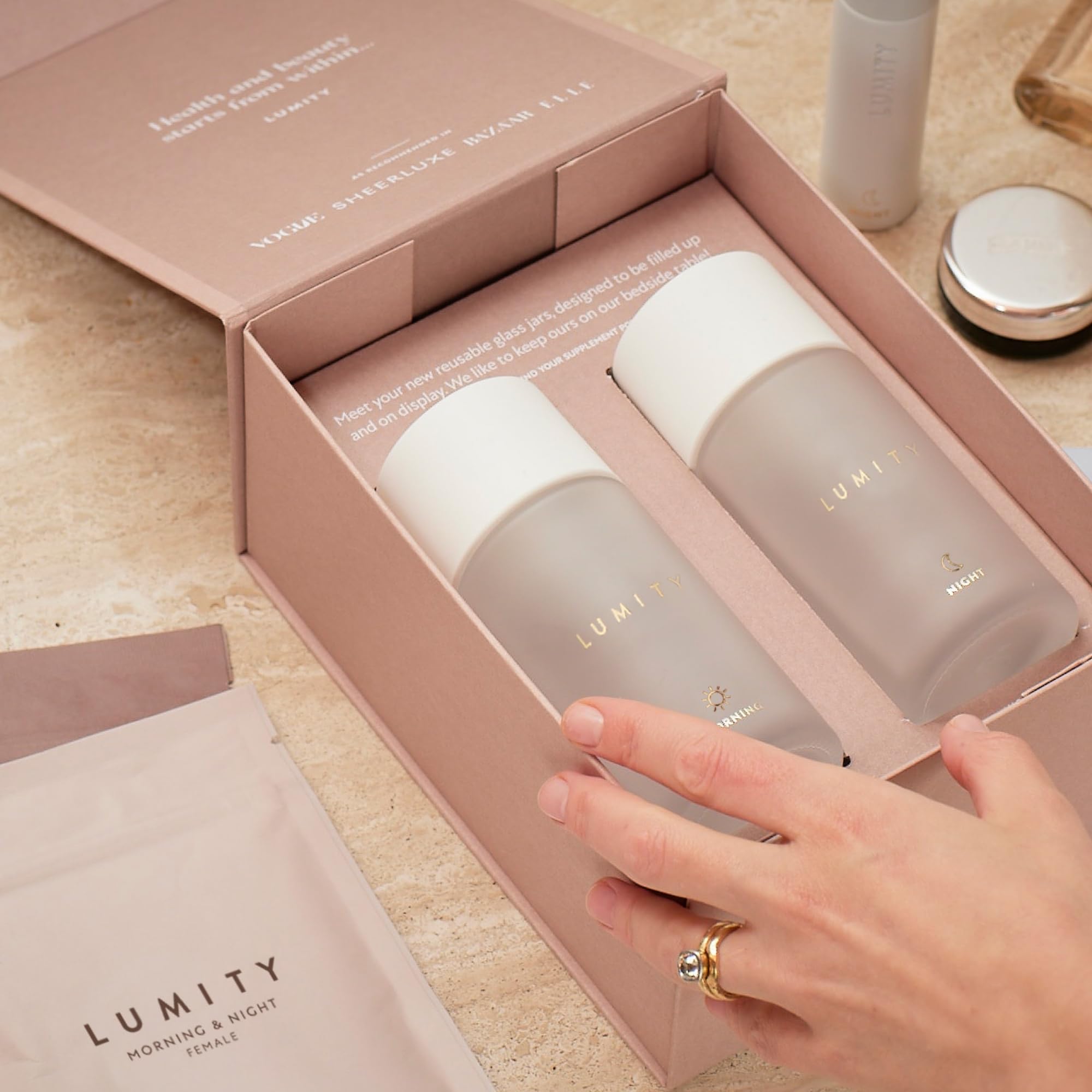 Lumity Morning & Night Female Supplement - 24-Hour Nutritional Support for Perimenopause, Energy, Sleep Quality, Hormones, Skin & Eye Health - Vitamins, Minerals, Amino Acids & Omega 3s, 4-Week Supply LUMITYAu supplements
