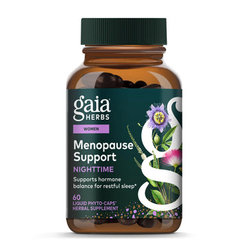 Gaia Herbs Menopause Support Nighttime - Menopause Supplement for Women* - with Black Cohosh, Mimosa, Passionflower & St. John's Wort - 60 Vegan Liquid Phyto-Caps (30 Servings) Gaia HerbsAu supplements