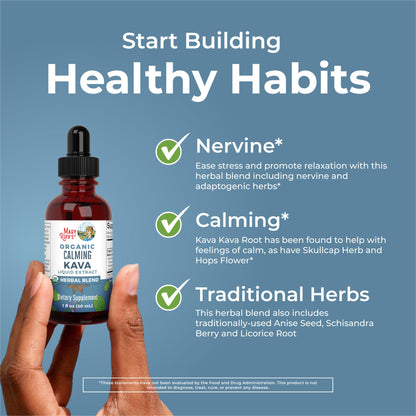 MaryRuth Organics, Herbal Supplement Drop, Calmness & Relaxation, Pack of 1, USDA Kava Root, Sugar/Gluten Free, Support Sleep, Calm & Stress Relief, Vegan, Non-GMO, 30 Servings MARYRUTH'SUS supplements