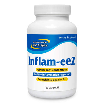 NORTH AMERICAN HERB & SPICE Inflam-eeZ - 90 Capsules - Supports Healthy Immune & Inflammatory Response - Ginger Root, Camu Camu Berries, Bromelain & Papain Plus - Non-GMO - 45 Total Servings NORTH AMERICAN HERB & SPICEAu supplements