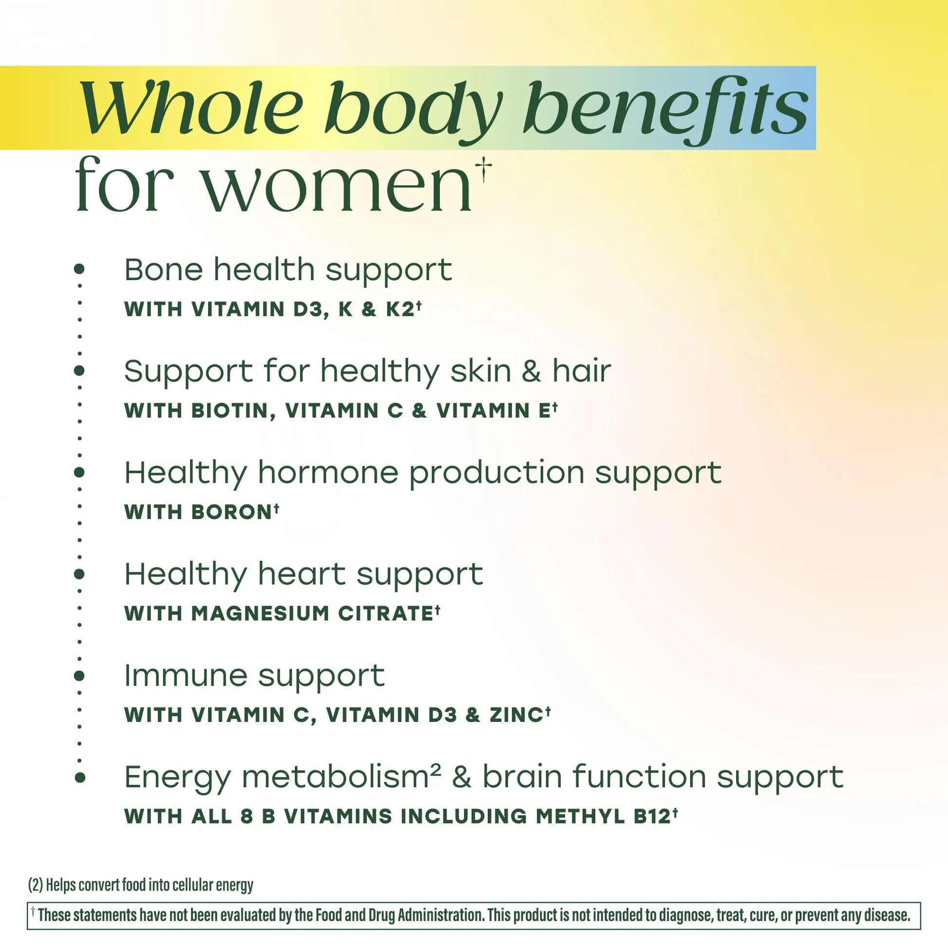 MegaFood Whole Body Womens Multivitamin - Multivitamin for Women - Vitamin D3 K2, Magnesium Citrate, Folate, Biotin, Iron MegaFoodAu supplements