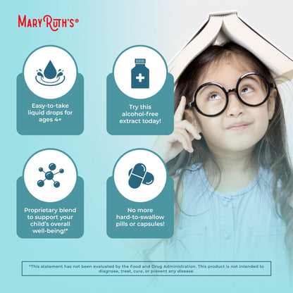 MaryRuth Organics Kids Focus & Attention Drops | USDA Organic Drops | Ginkgo Biloba | Rhodiola Root & Licorice Root | Adaptogenic | Calm | Vegan | Non-GMO | Gluten Free | 30 Servings MARYRUTH'SUS supplements