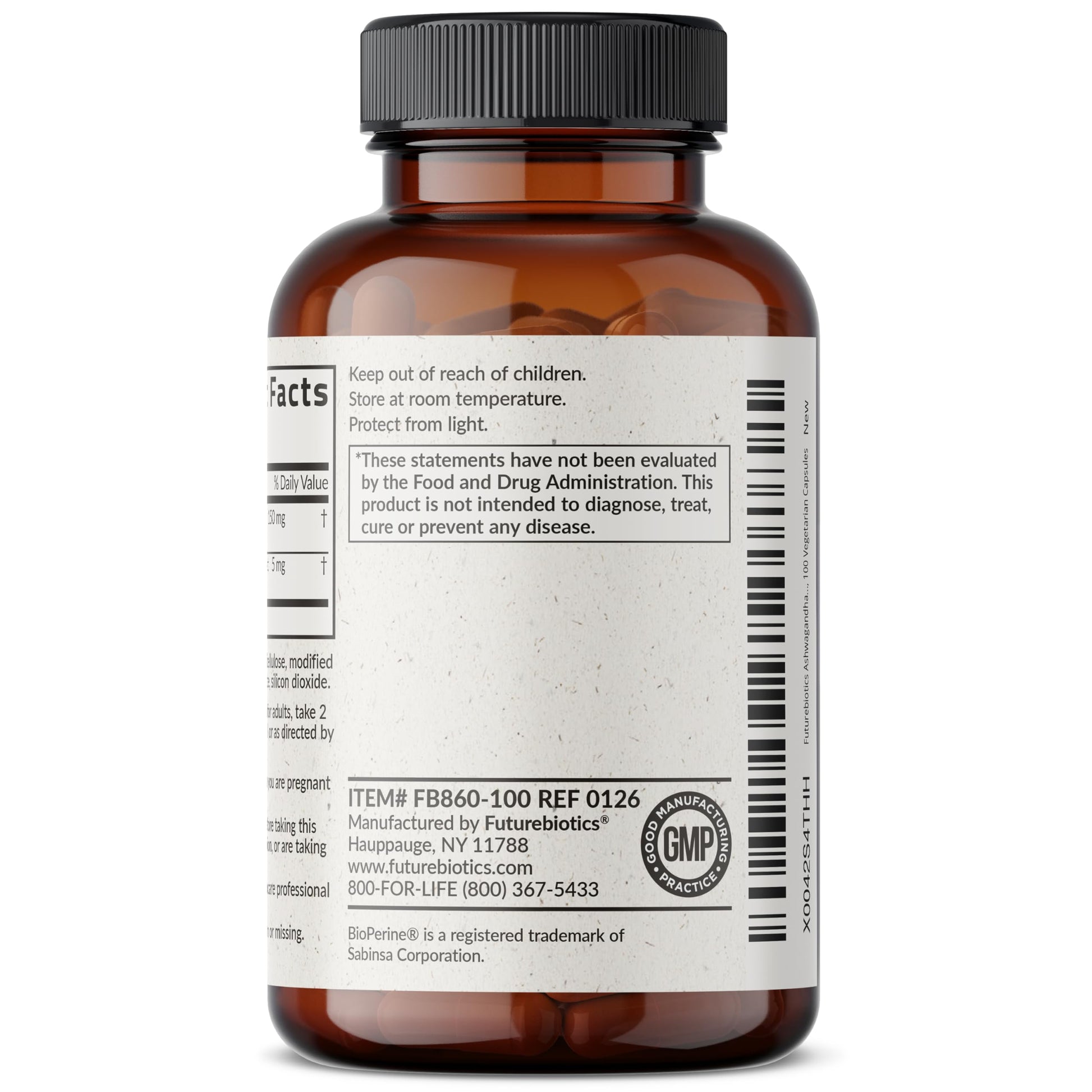 Futurebiotics Ashwagandha Extra Strength Stress & Mood Support with BioPerine - Non GMO Formula, 100 Vegetarian Capsules FuturebioticsAu supplements