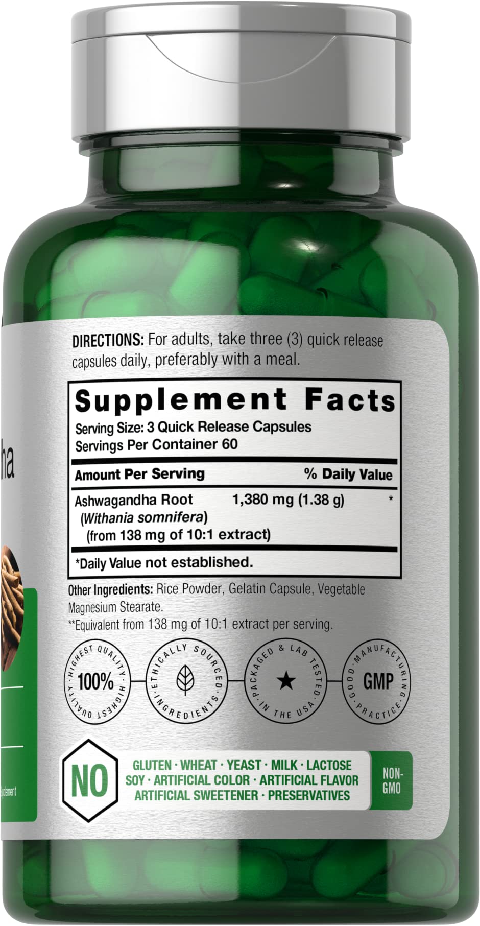 Horbäach Ashwagandha Root Supplement | 180 Capsules | for Women and Men | Herbal Extract | Non-GMO, Gluten Free HorbäachAu supplements
