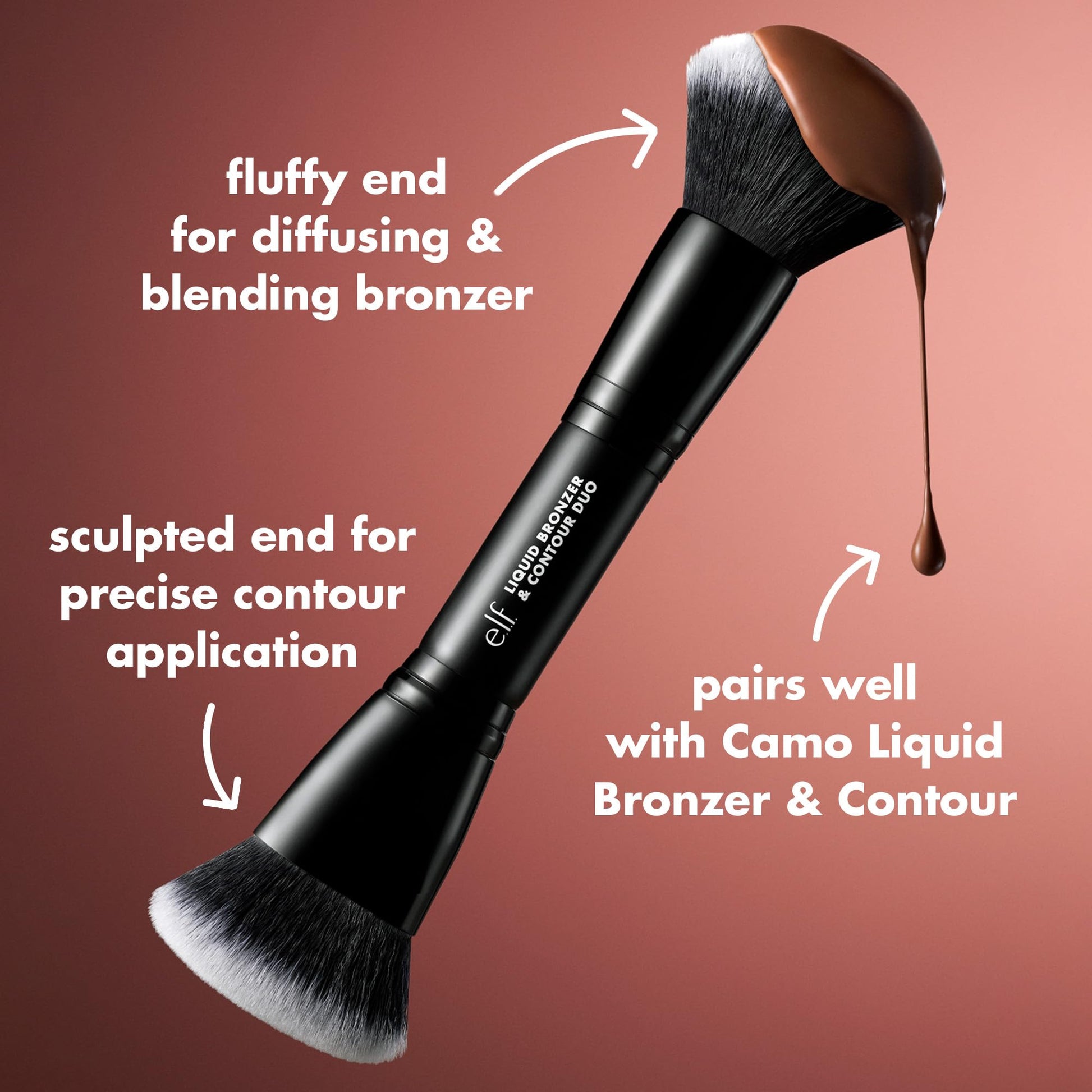 e.l.f. Liquid Bronzer & Contour Duo Brush, Silky Highly Pigmented Formula with Dual-ended Makeup Brush, Synthetic Bristles, 100% Vegan and Cruelty-Free e.l.f.Au supplements