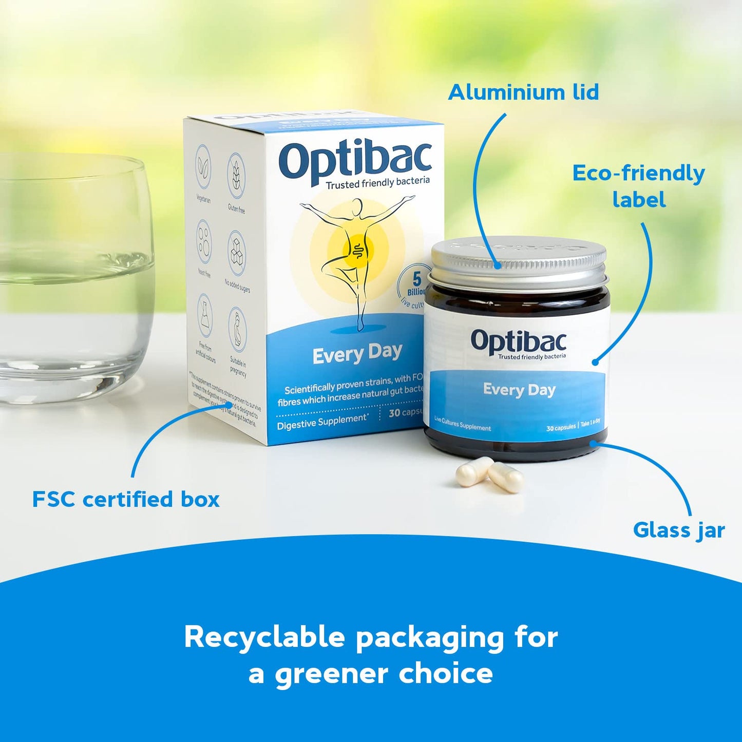 Optibac Probiotics Every Day - Digestive Probiotic Supplement with 5 Billion Bacterial OptiBacUS supplements