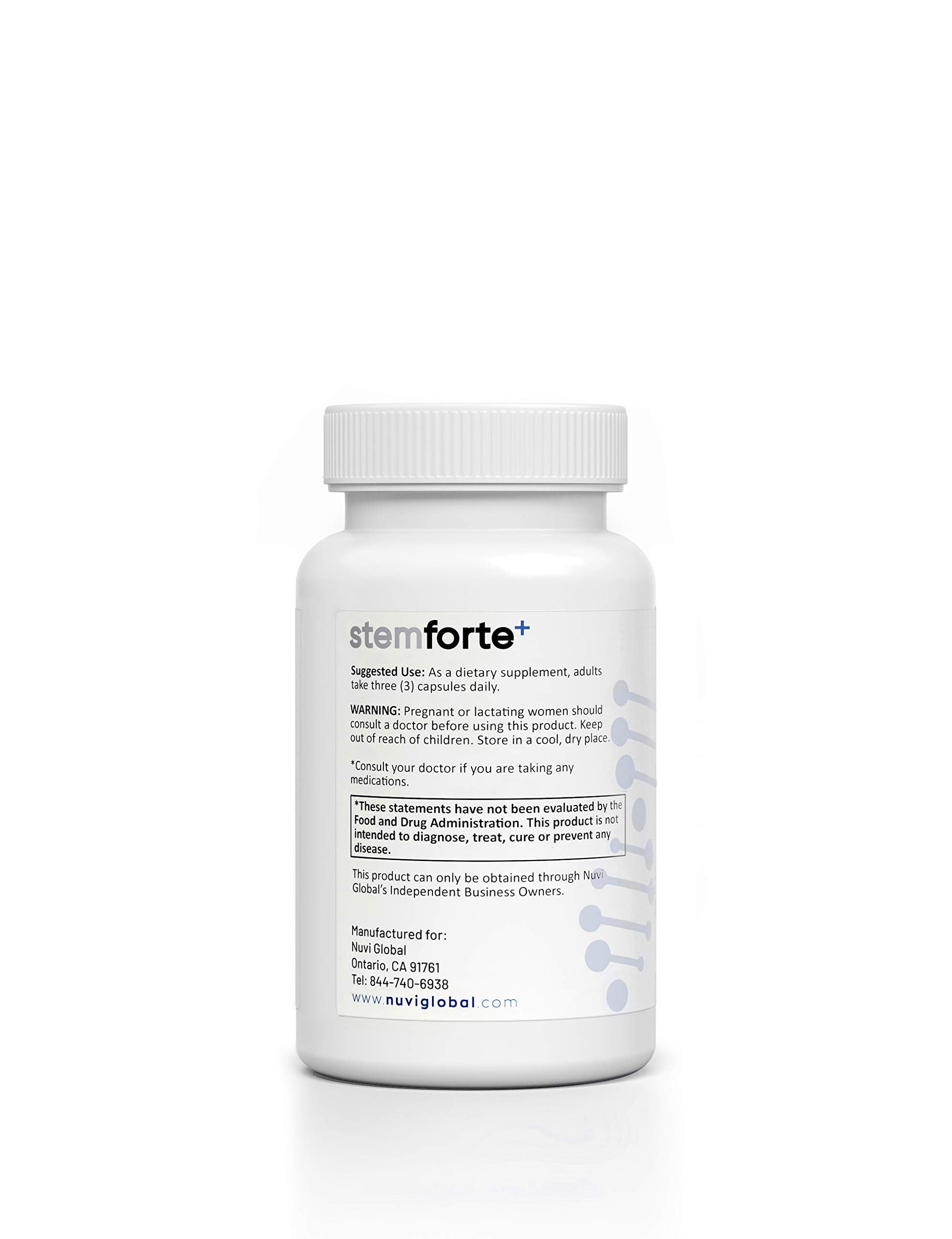 NuVi Global Stemforte Plus Stem Cell and Telomere Supplements – Cell Regeneration, Cell Growth & Telomere Support for Healthy Aging & Cellular Health – 90 Capsules for Men & Women NuVi GlobalAu supplements