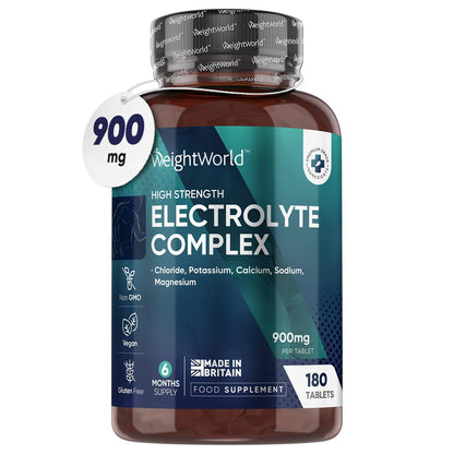 Electrolyte Tablets - 6 Months Supply - 180 Vegan Tablets with Sodium, Magnesium WeightWorldUS supplements
