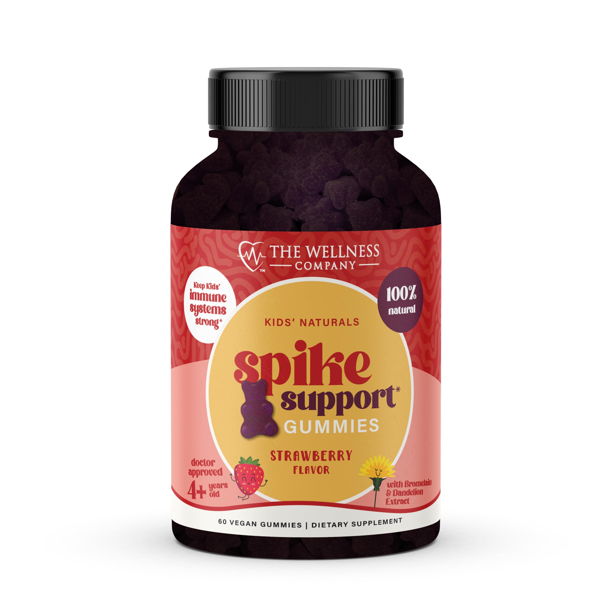 Kids Naturals Spike Support Gummies – Year-Round Wellness with Vitamin C, D & Zinc | 60ct (1 Month Supply) The Wellness CompanyAu supplements