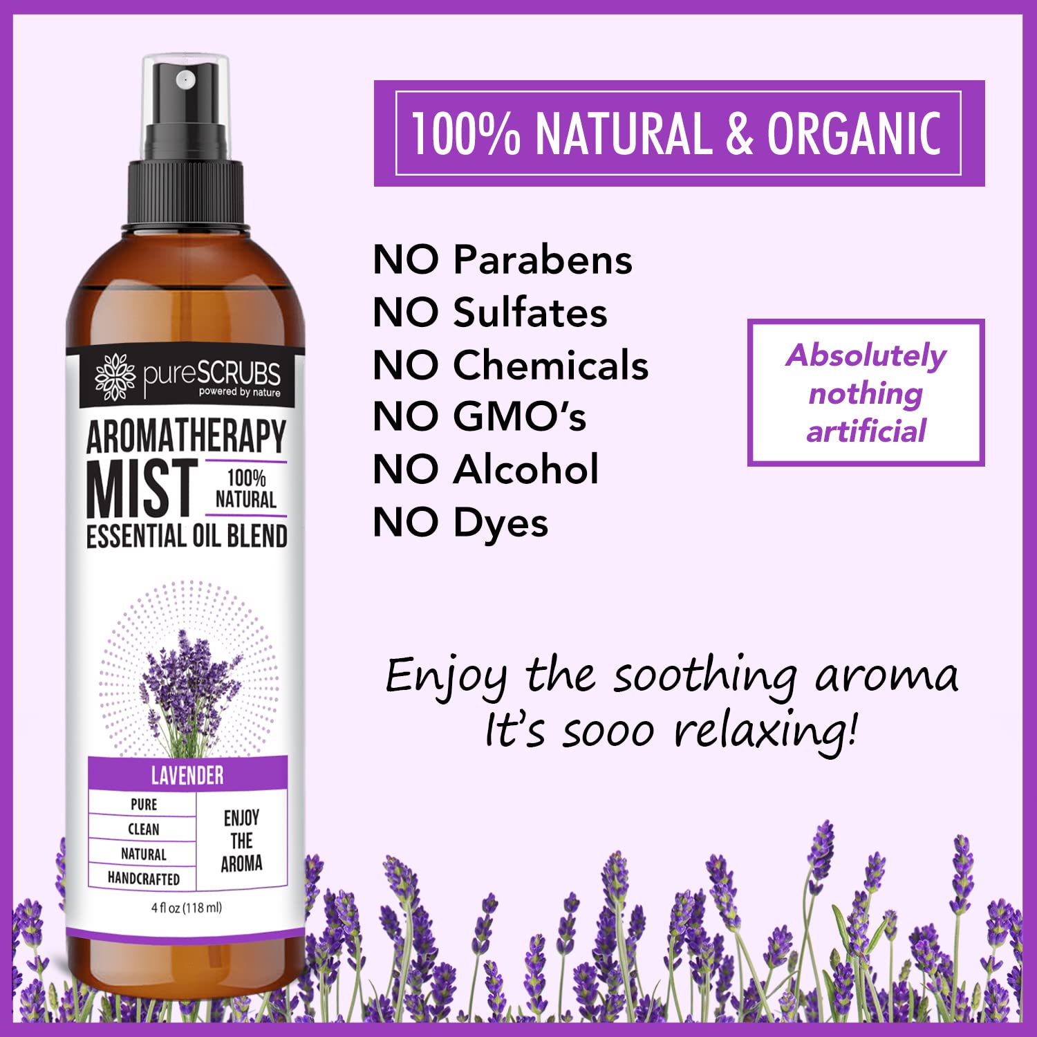 Shake, Mist & Enjoy - pureSCRUBS Premium Lavender Aromatherapy Spray Mist for Room, Body, Linens pureSCRUBSAu supplements