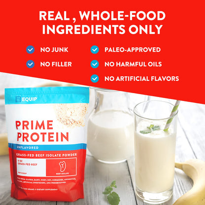 Equip Foods Prime Protein - Grass Fed Beef Protein Powder Isolate - Paleo and Keto Friendl EquipUS supplements