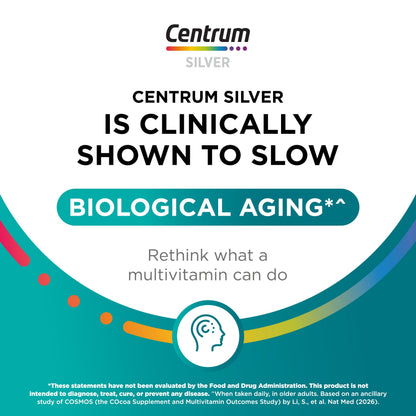 Centrum Silver Men's 50+ Multivitamin with Vitamin D3, B-Vitamins, Zinc for Memory and Cognition - 200 Tablets CentrumUS supplements