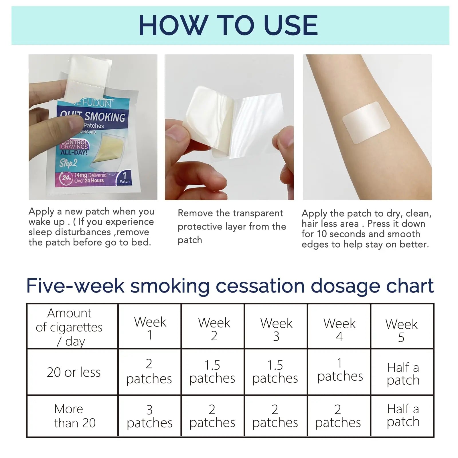 Step 2 Quit Smoking Patches, 14mg Stop Smoking Aids Patches, 30 Count Quit Smoking Stickers that Work with 2 Weeks, Helping Quit Patch, Easy & Effective Anti-Stickers NenMaoKeNunz supplements