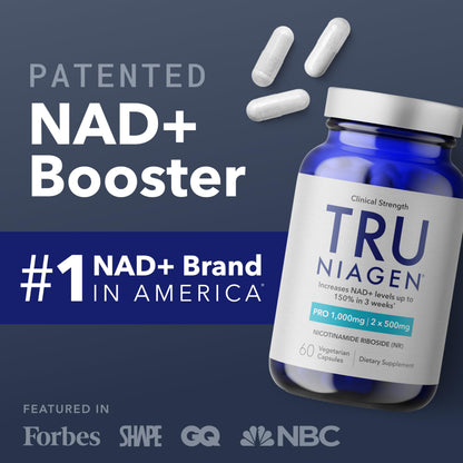 TRU NIAGEN PRO NAD Supplement for Brain Function, Anti Aging, Cell Regeneration | Patented Niagen | Supports Cellular Energy | Nicotinamide Riboside (NR) TRU NIAGENUS supplements